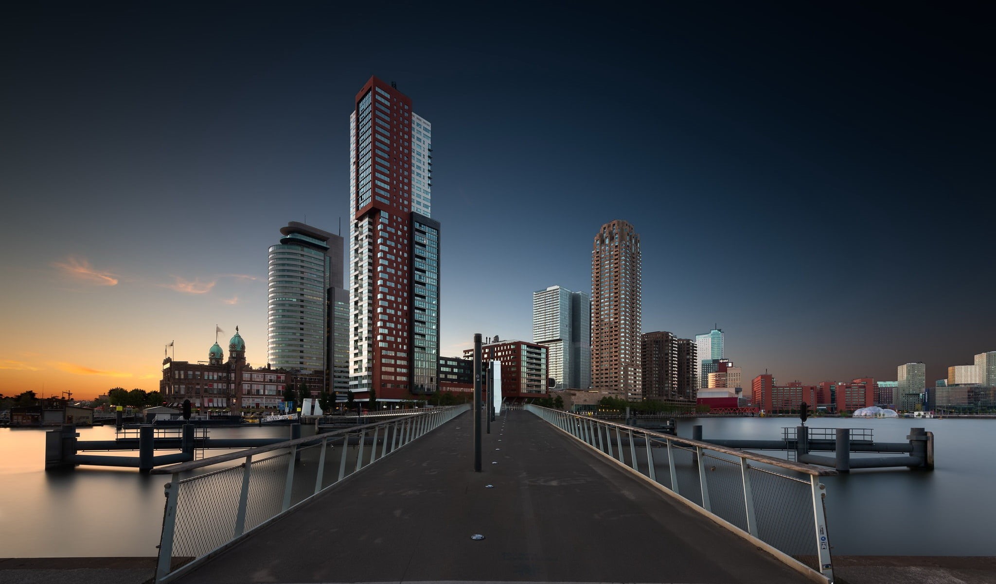 Rijnhavenbrug, 1080P, Rotterdam, Sunset, HD Wallpaper