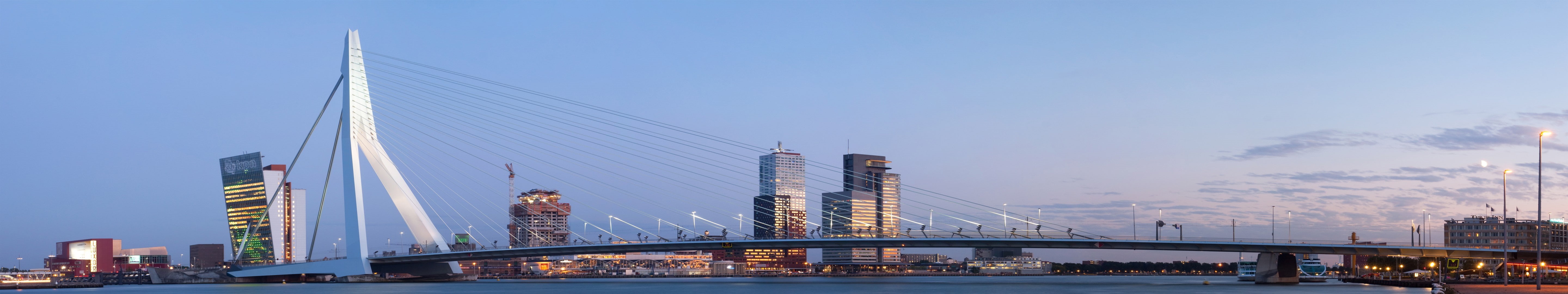 modern, sky, architecture, skyscraper, holland, city, office building exterior, city life, 5K, cityscape, urban skyline, water, transportation, outdoors, HD Wallpaper
