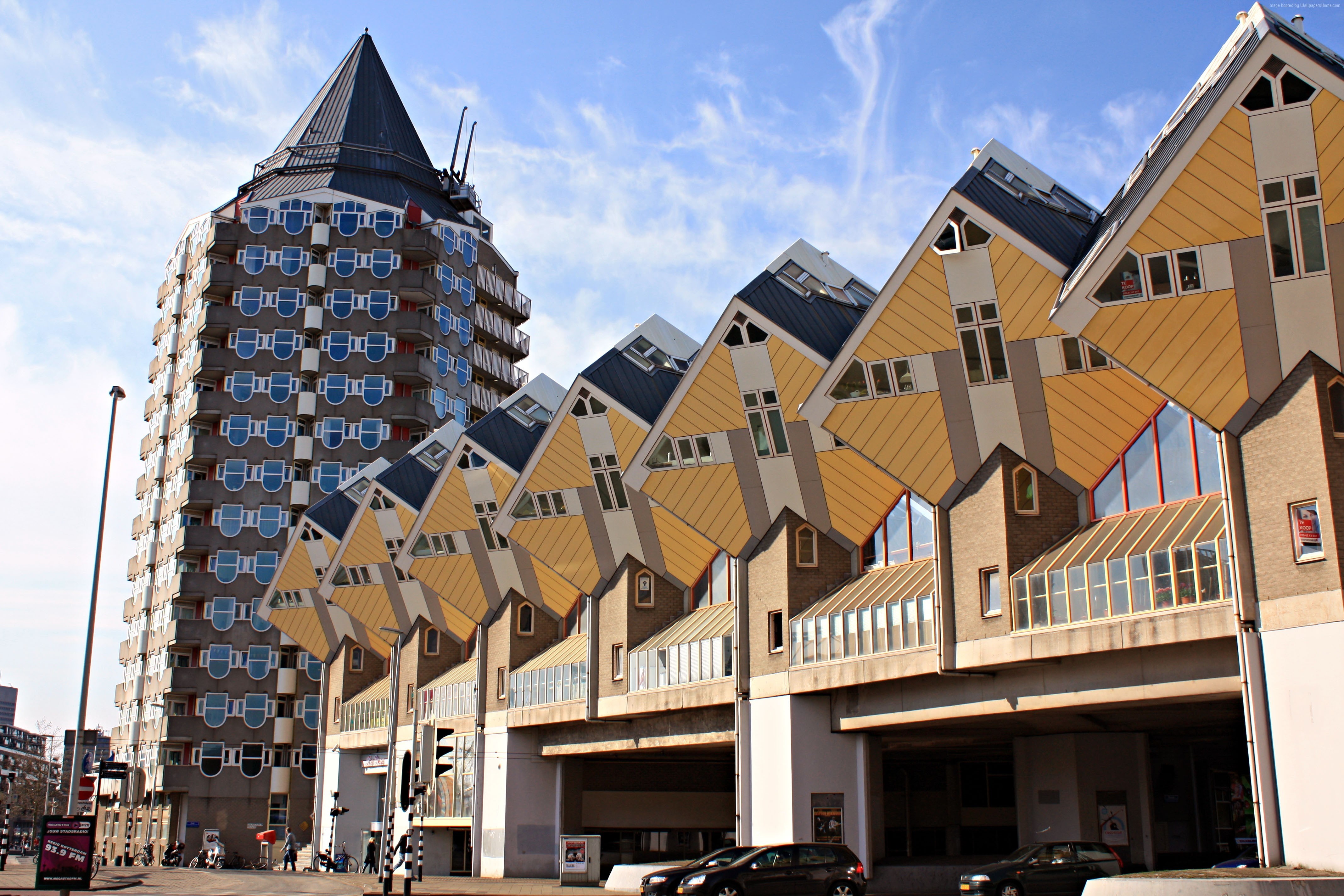 Travel, 4K, Rotterdam, Cube houses, HD Wallpaper