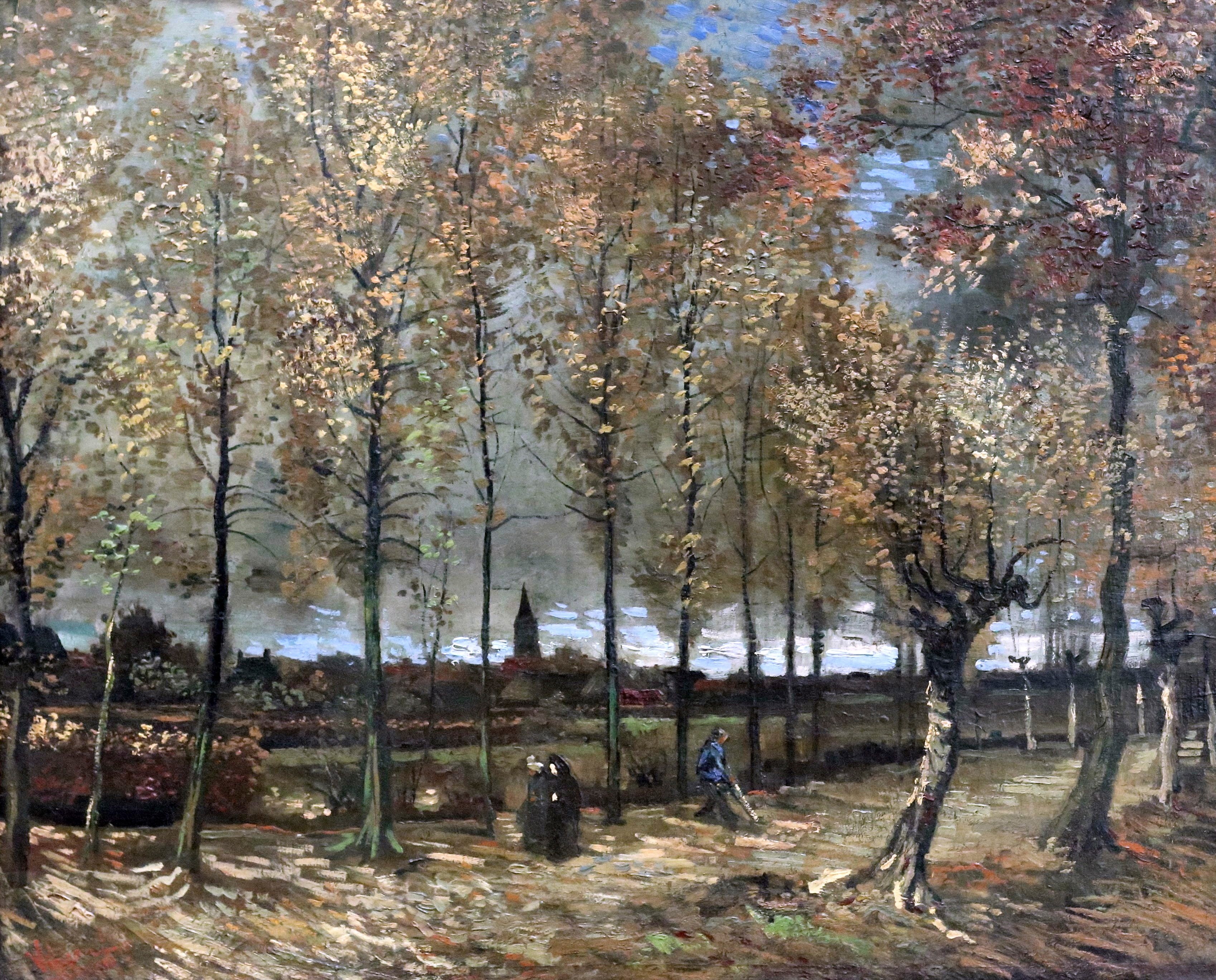 2K, Vincent Van Gogh, Paris, picture, Poplars near Nuenen, 1885, Rotterdam, HD Wallpaper