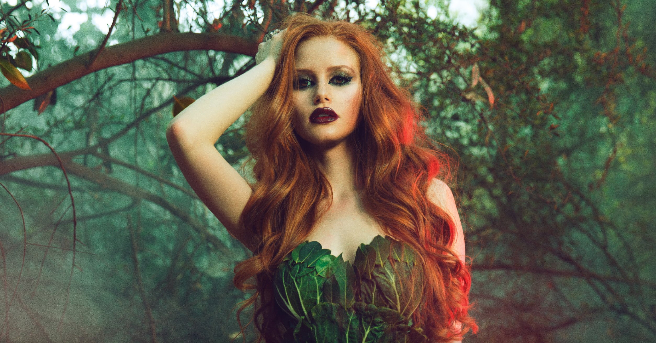 Redhead, Actress, Brown Eyes, Actresses, Madelaine Petsch, 1080P, Long Hair, Lipstick, Poison Ivy, HD Wallpaper