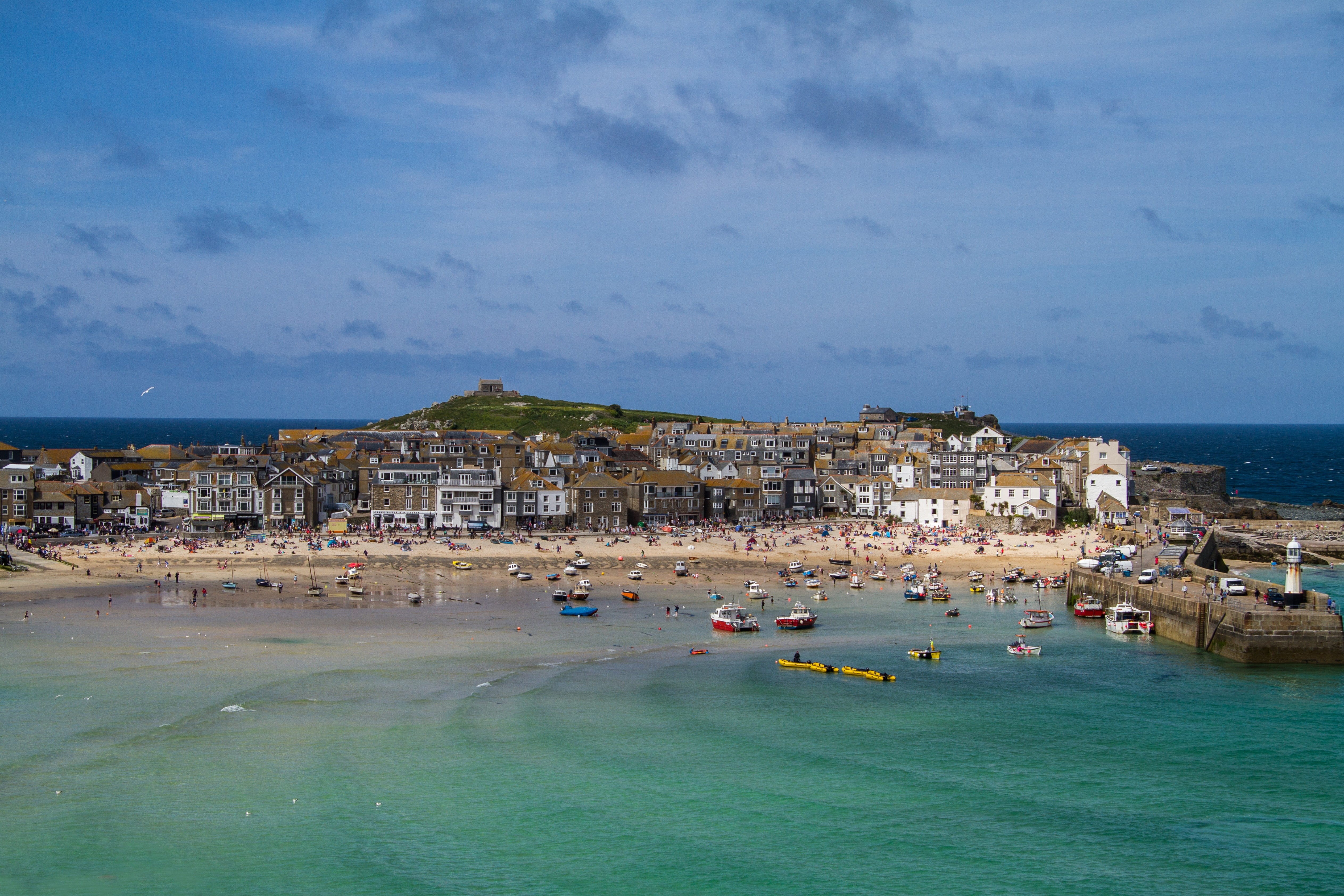 town, building exterior, Cornwall, travel destinations, transportation, Gland, architecture, land, nature, Coast, st ives, cityscape, sea, building, St Ives, HD Wallpaper