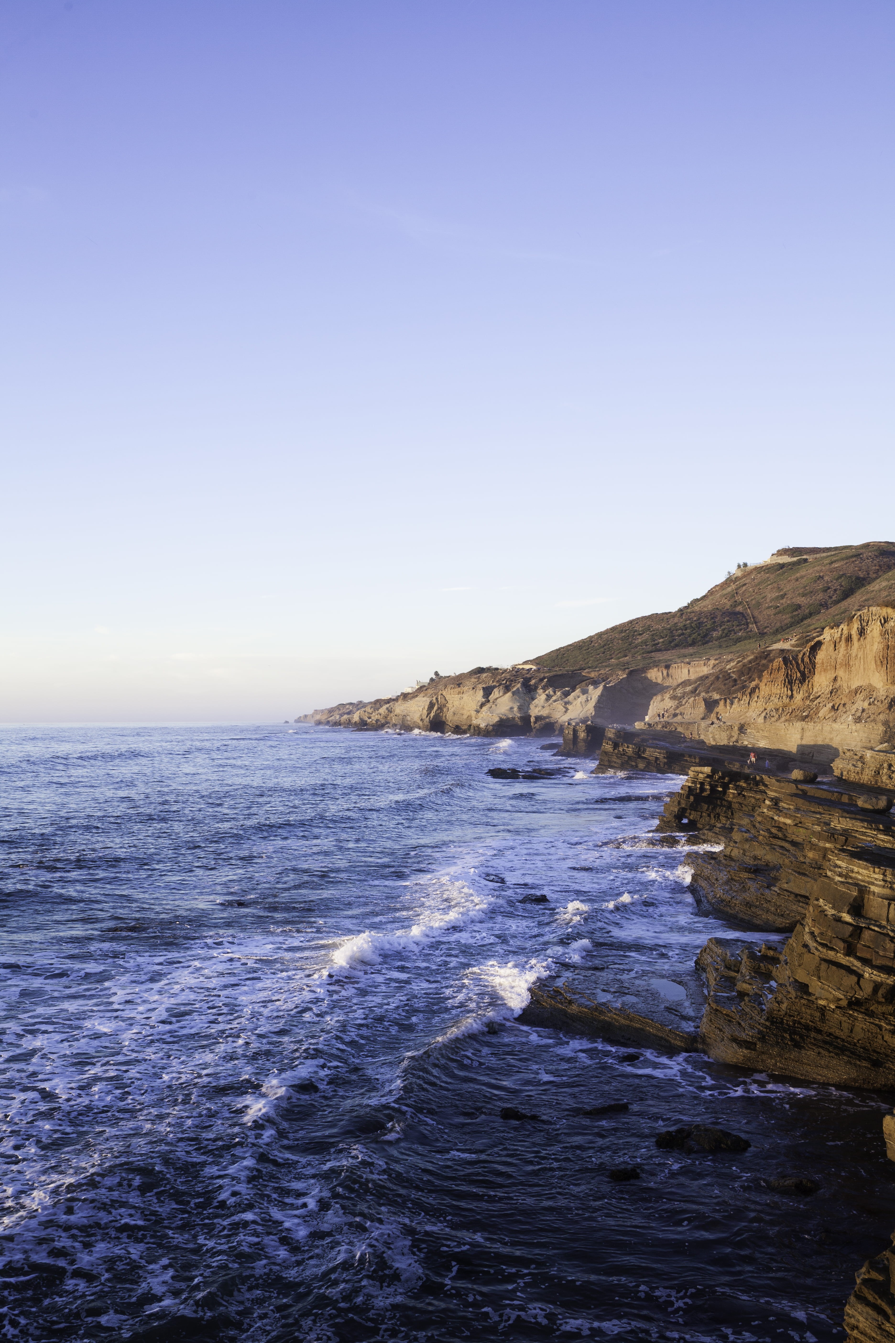 tranquility, rocky coastline, california, blue, water, rocky shore, rocks, ocean cliffs, nature, gold coast, clear sky, day, wave, beach, sea, united states, Phone HD Wallpaper