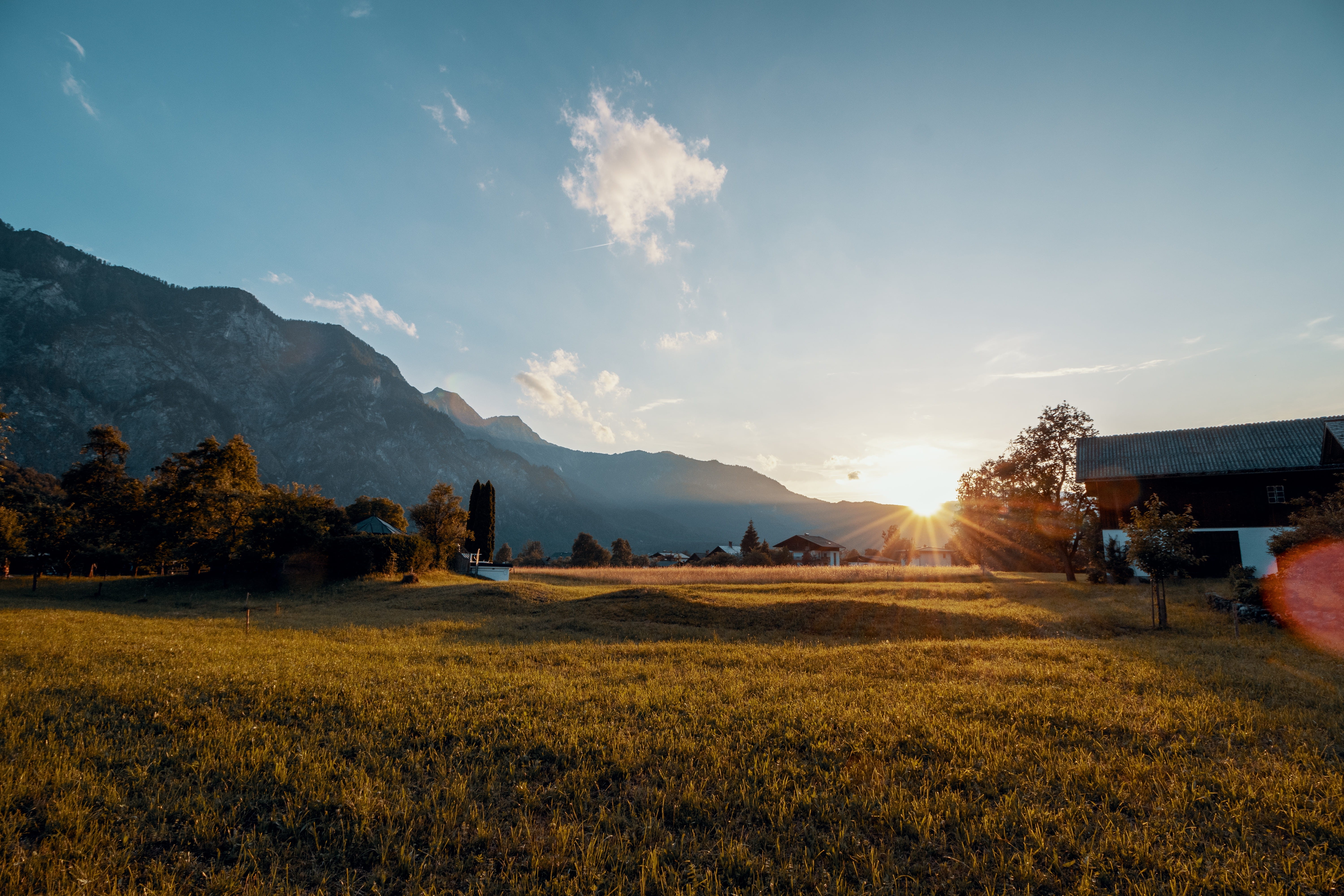 land, austria, environment, horizon, dirt road, sunbeam, travel, mountain line, tranquil scene, eurpoe, beauty in nature, tranquility, hillside, grass, HD Wallpaper