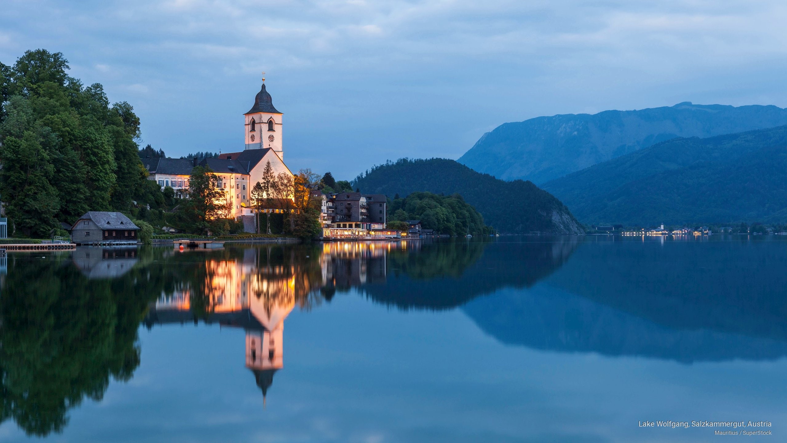 wolfgang, Architecture, 2K, austria, salzkammergut, lake, HD Wallpaper