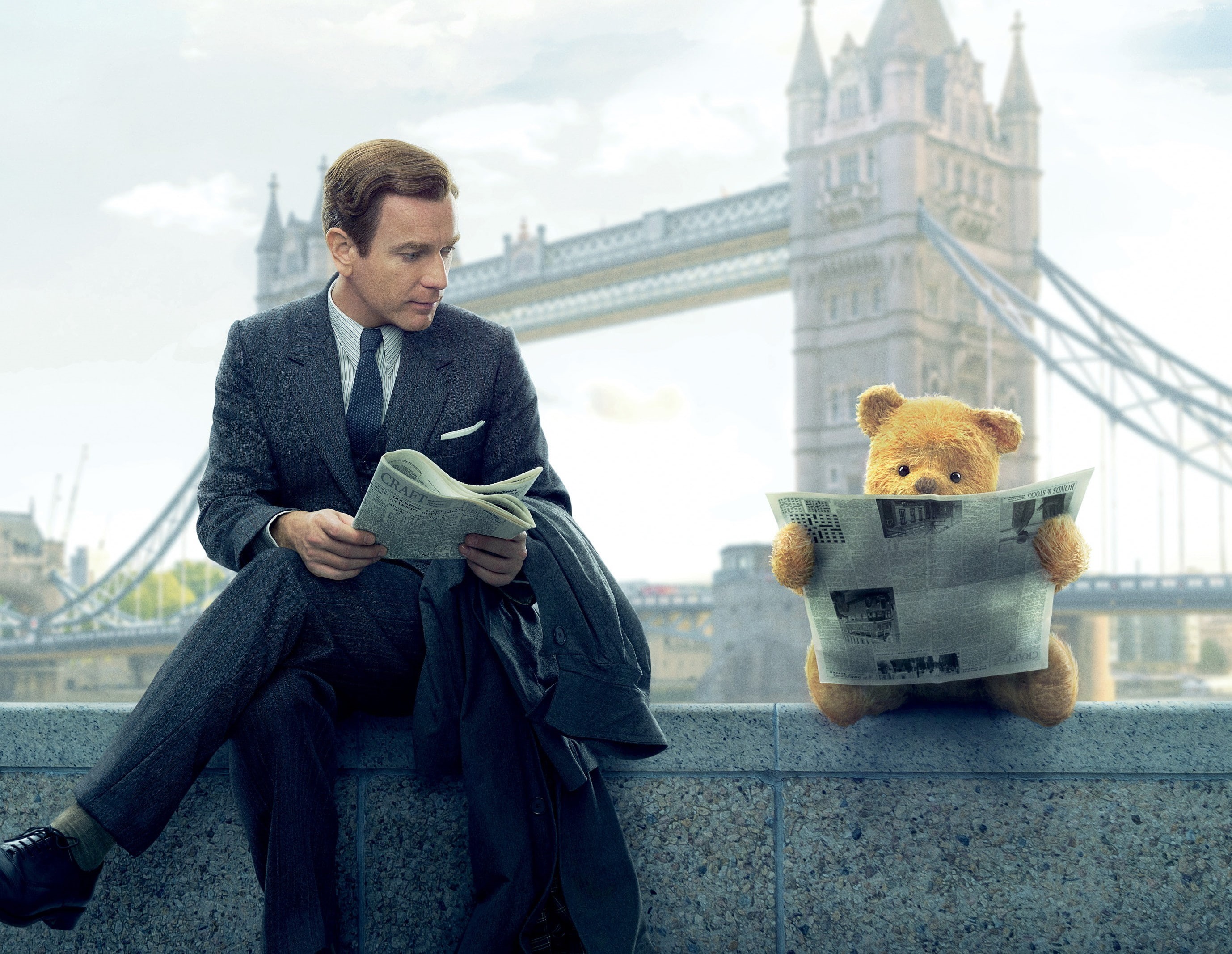 Christopher Robin, Winnie-the-Pooh, 2K, Ewan McGregor, HD Wallpaper