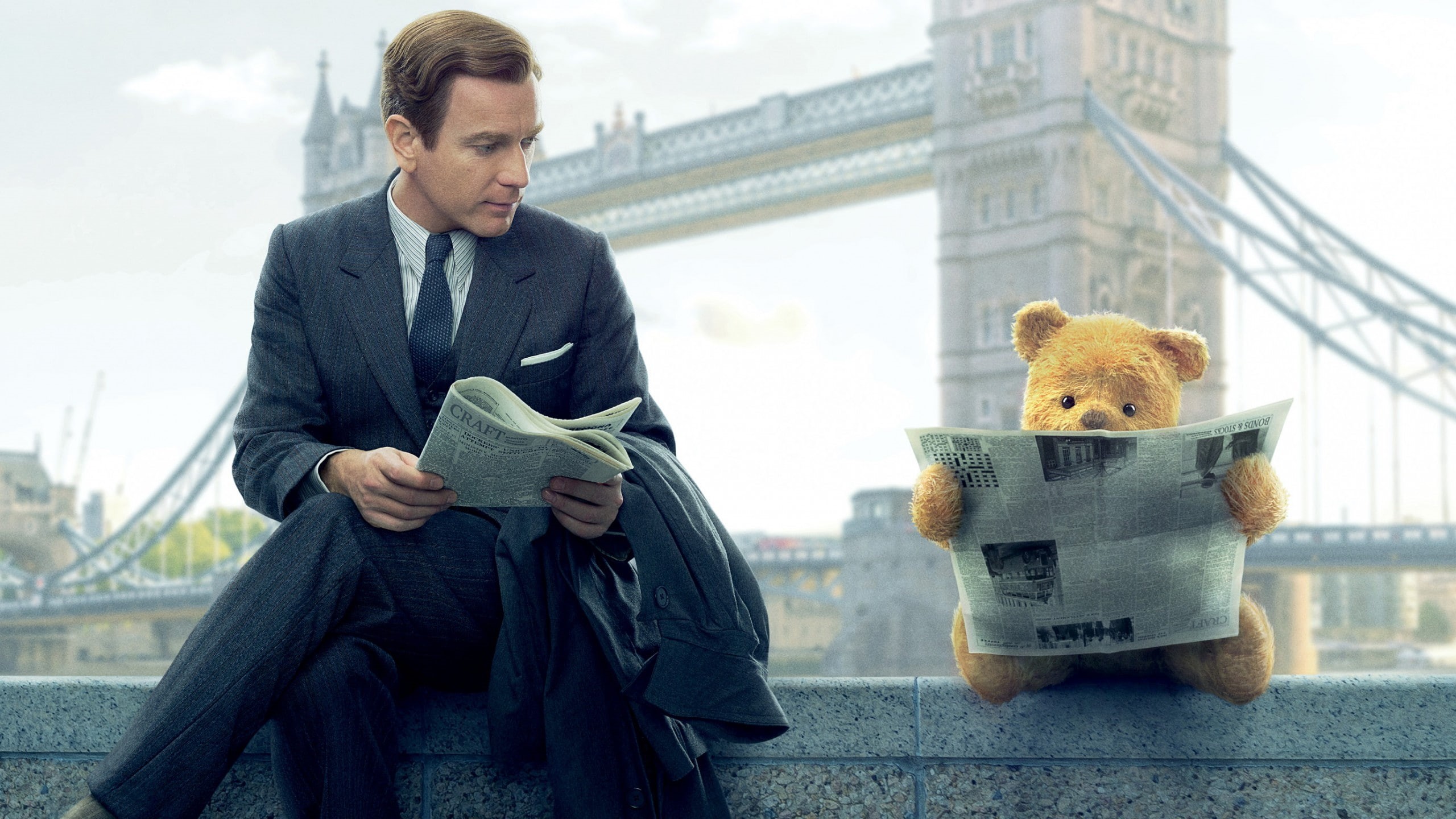 Christopher Robin, Ewan McGregor, Winnie-the-Pooh, 2K, HD Wallpaper