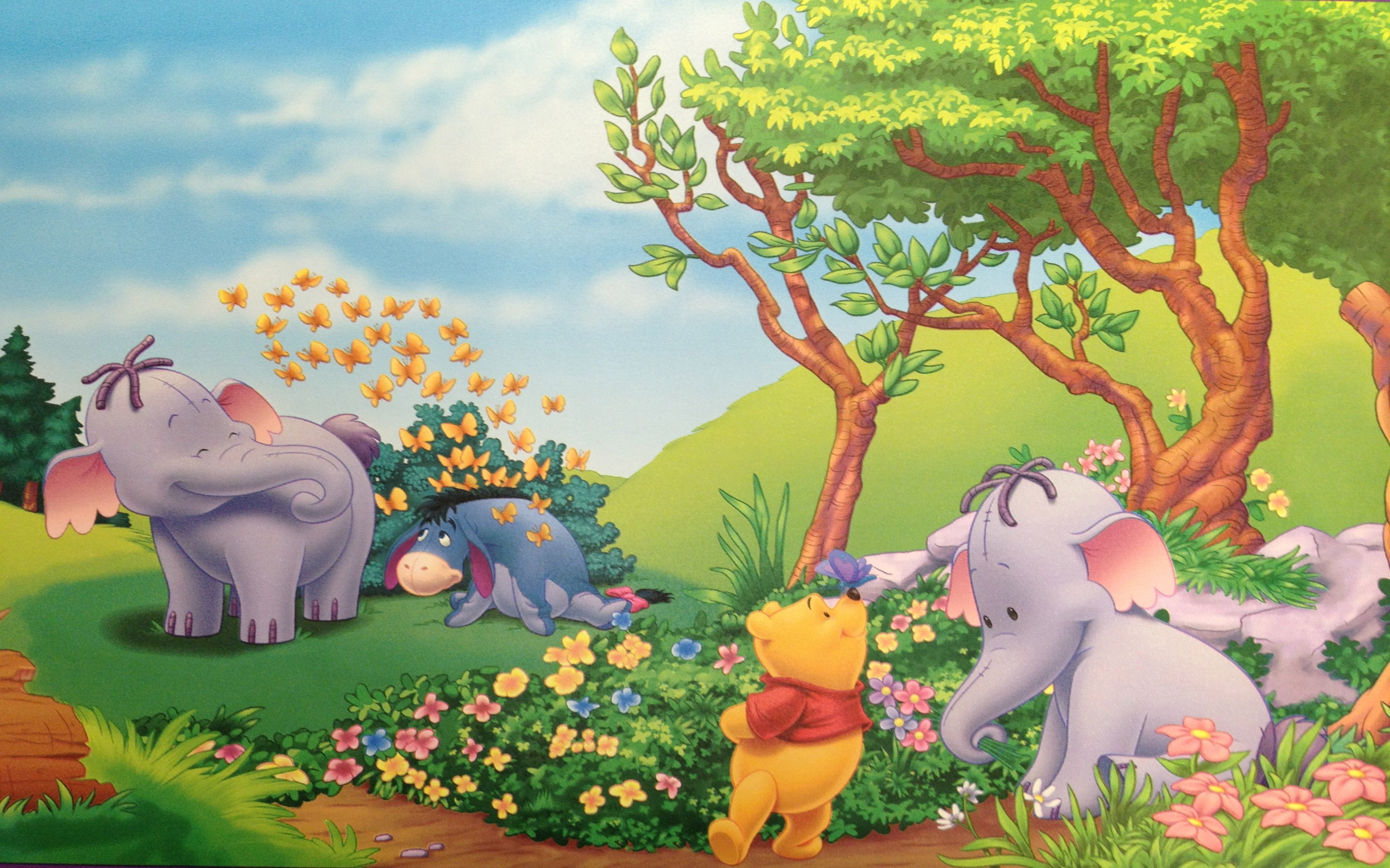 winnie, flowers, plant, heffalump, flower head, elephant, growth, eeyore, art and craft, day, 2K, sculpture, statue, pooh, representation, creativity, HD Wallpaper