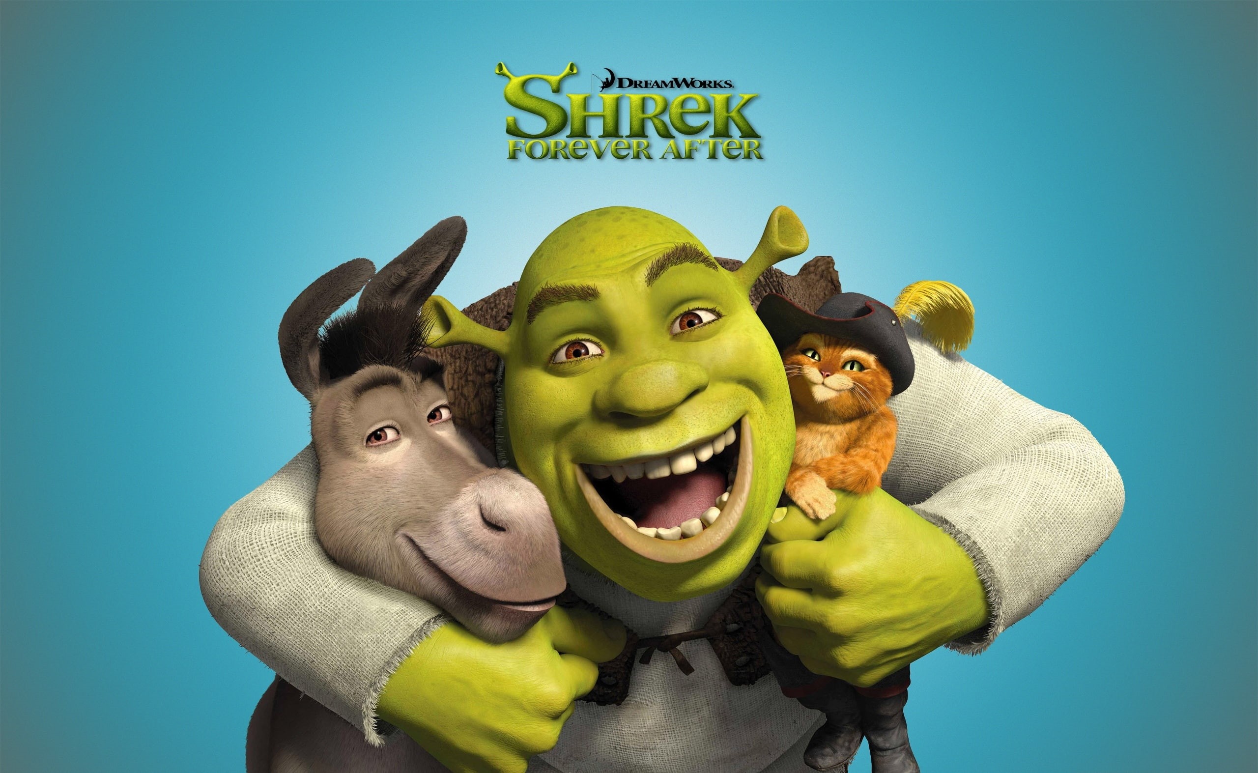 boots, colored background, communication, no people, puss, blue background, studio shot, shrek the final chapter, cover, art and craft, 2K, text, blue, HD Wallpaper