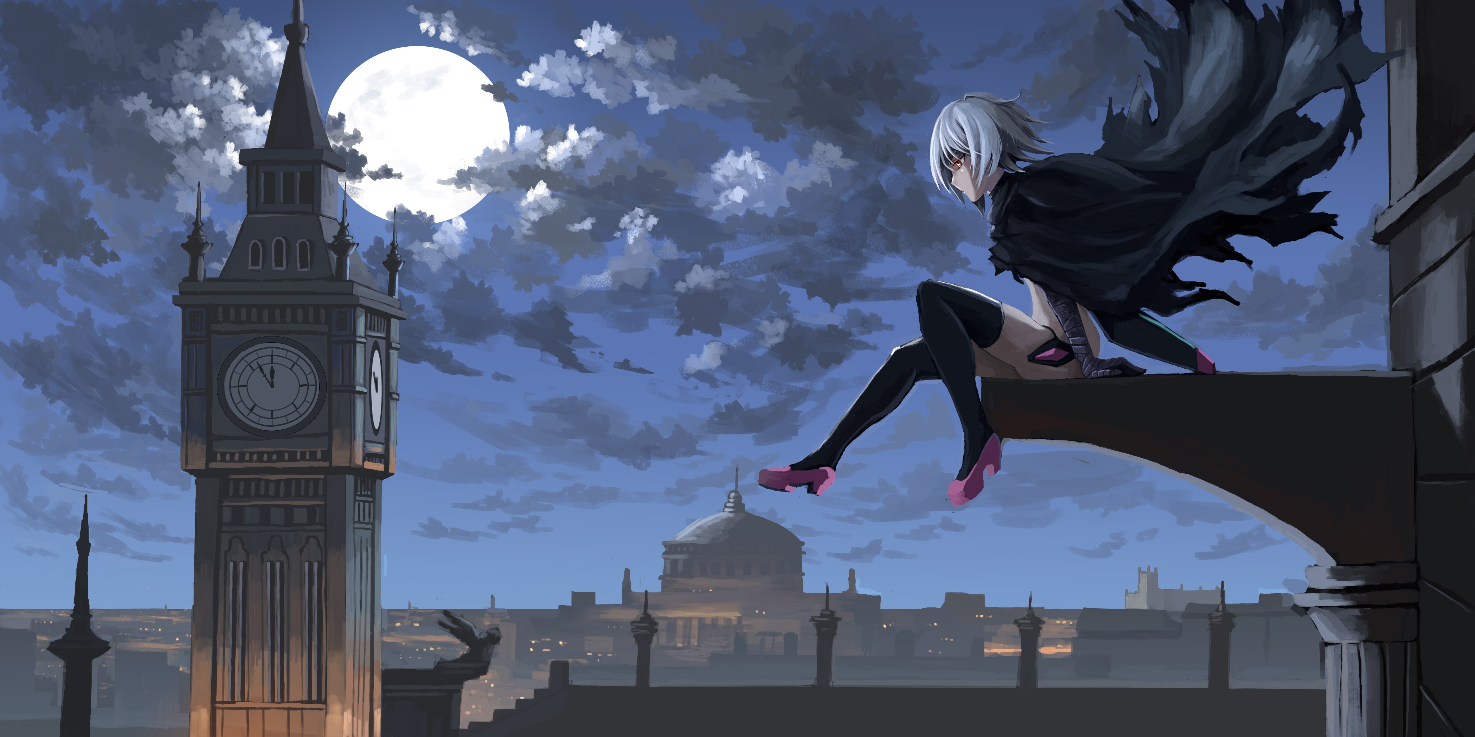 built structure, clock, tower, 4K, lifestyles, tourism, real people, night, nature, travel, London, Fate/Apocrypha, Jack the Ripper (Fate/Apocrypha), Fate Series, HD Wallpaper