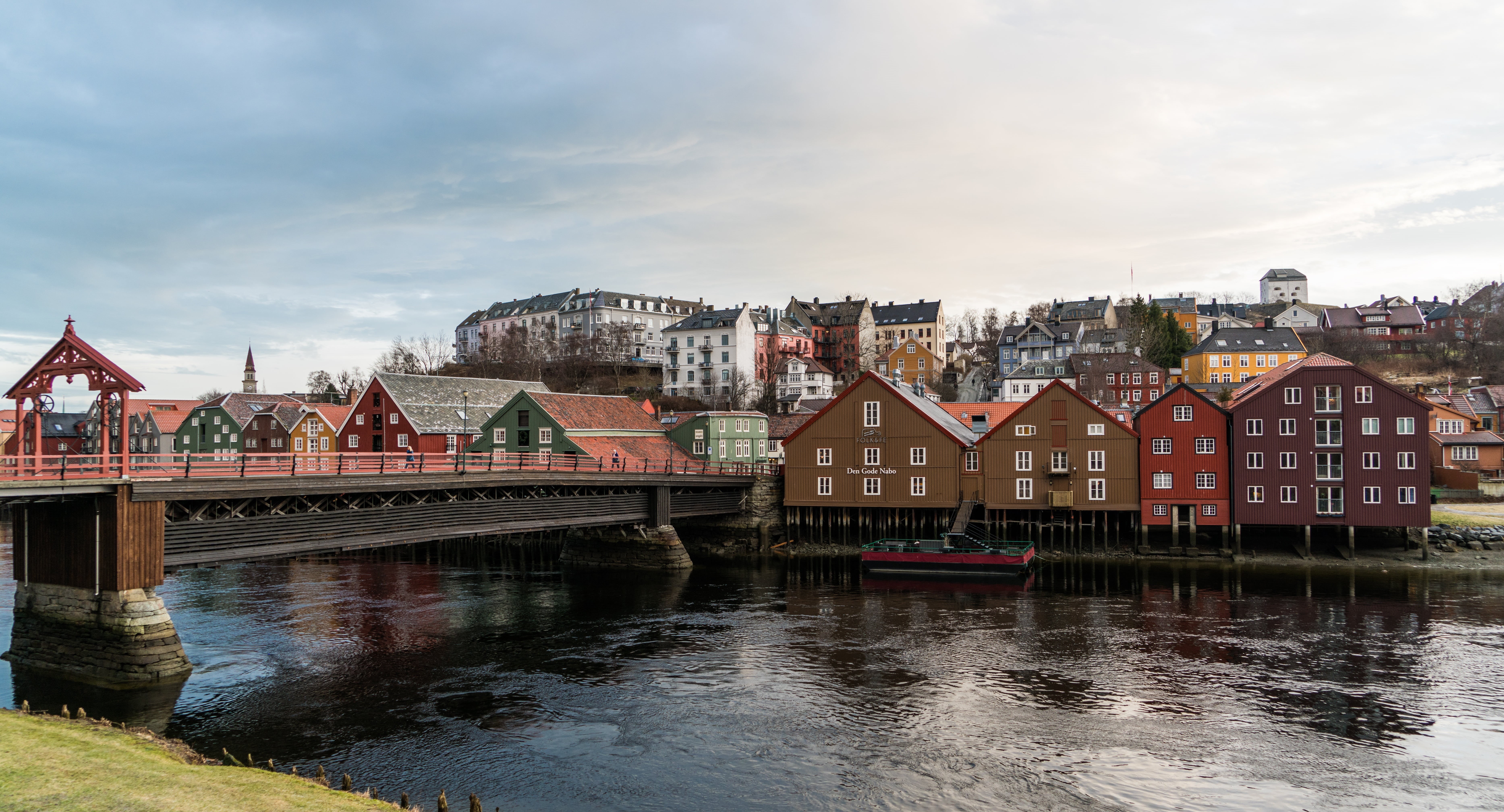 reflection, building, house, architecture, nature, travel destinations, norway, cityscape, outdoor, building exterior, sky, bridge, no people, built structure, HD Wallpaper