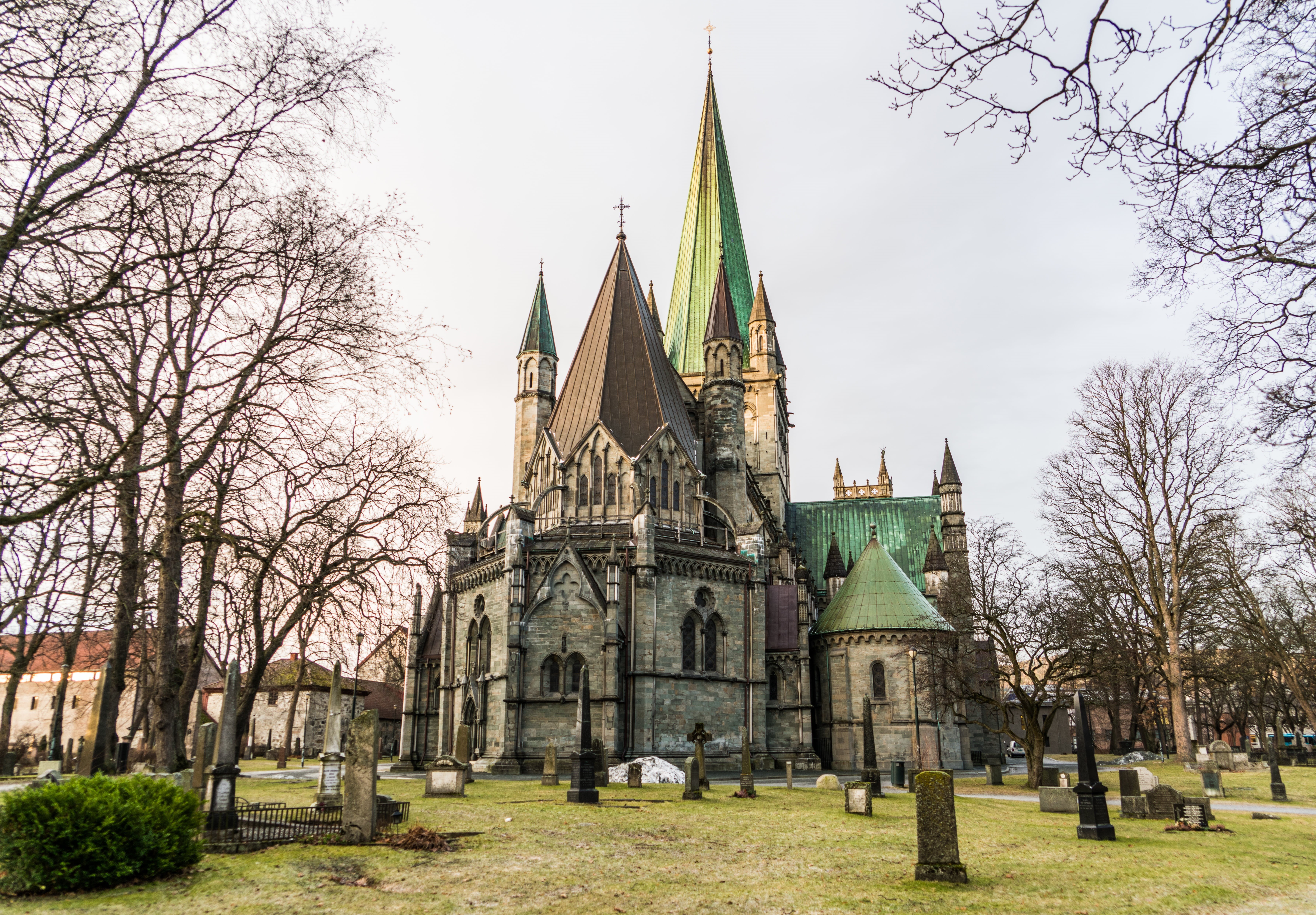 plants, europe, church, no people, building exterior, norway, cathedral, 5K, the past, nidaros cathedral, tourist, tower, belief, travel destinations, HD Wallpaper