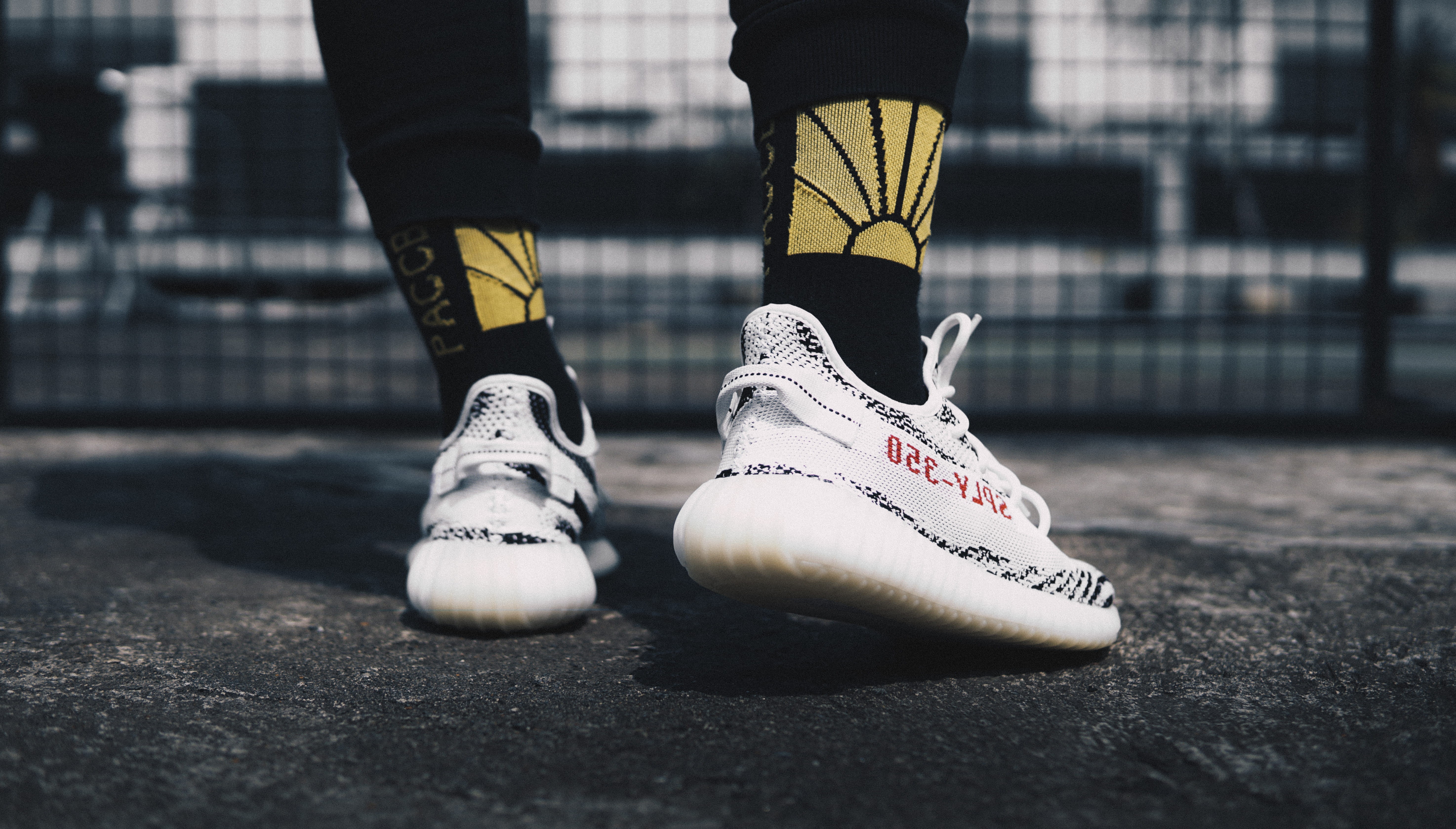 one person, 5K, low section, shoes, yeezy, sport, boost, healthy lifestyle, shoe, human foot, socks, city, trainers, v, adult, sneakers, standing, human limb, HD Wallpaper