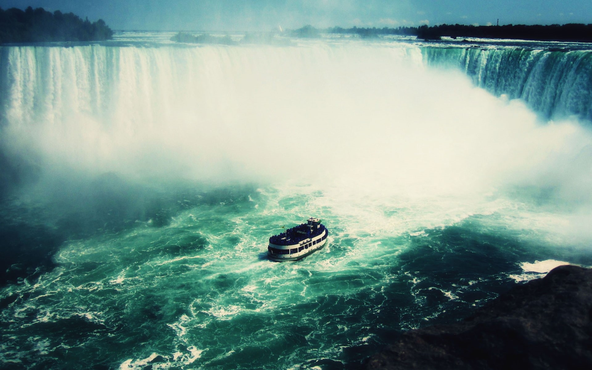 niagara, waterfall, niagra, 1080P, hd, falls, boat, nature, HD Wallpaper