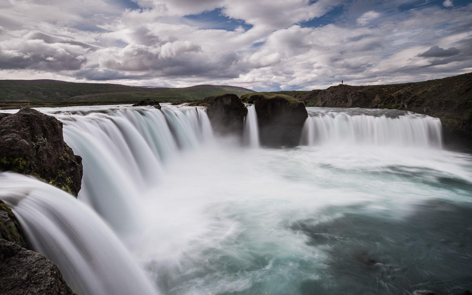 falls, europe, niagara, godafoss, 1920x1200, 1080P, nature, iceland, HD Wallpaper