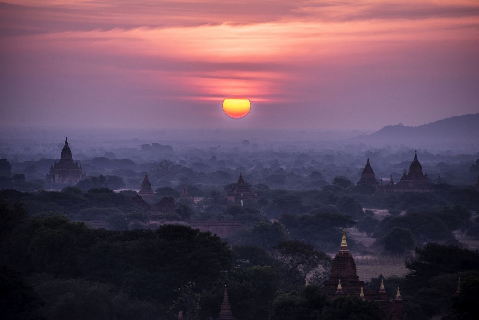 environment, fog, religion, clouds, history, Buddhism, place of worship, valley, trees, architecture, outdoors, travel destinations, travel, landscape, HD Wallpaper