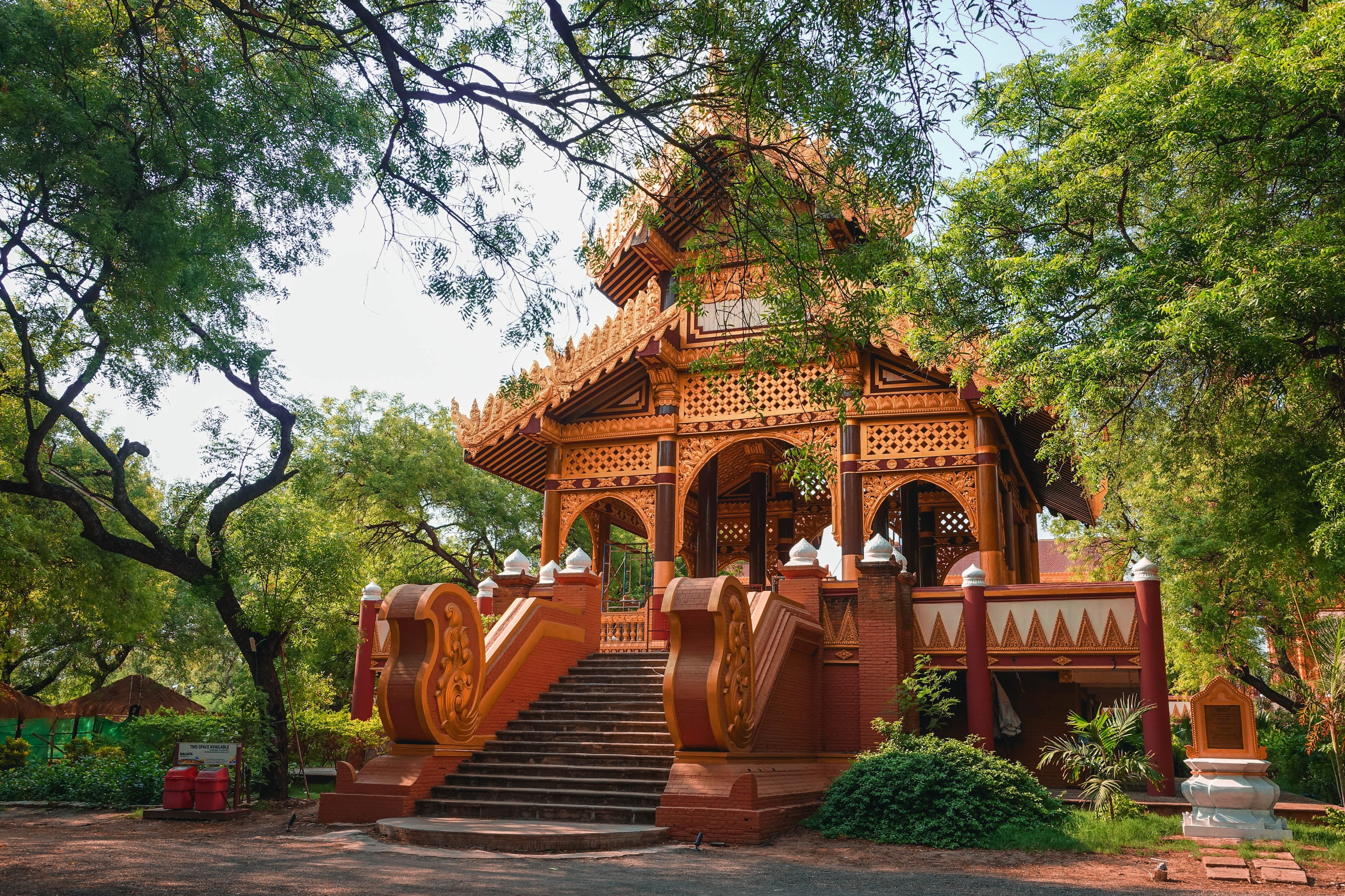 place of worship, palace, building, patio, belief, architecture, low angle view, the past, porch, pergola, history, religion, growth, spirituality, myanmar, HD Wallpaper