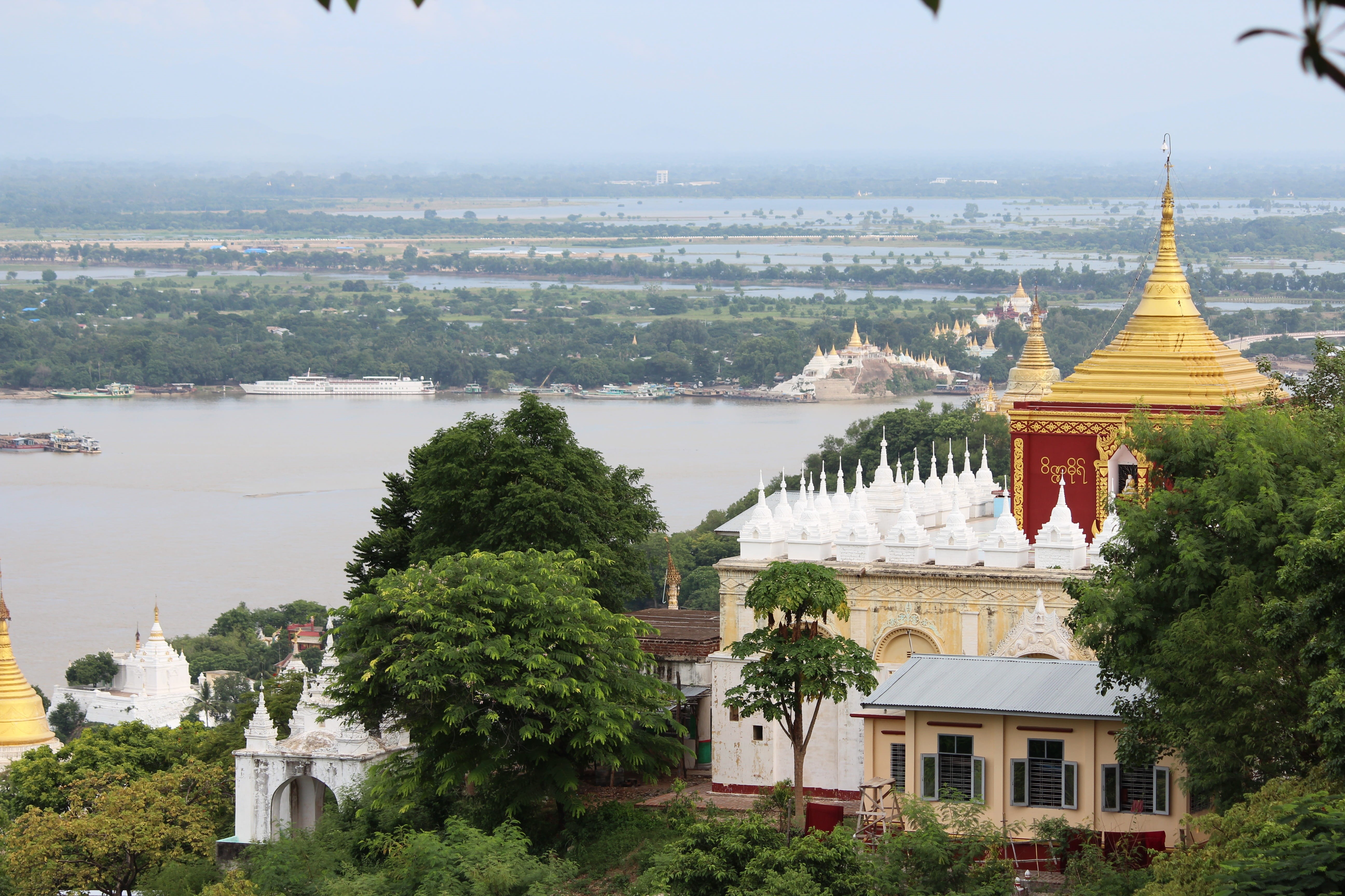 plant, architecture, day, building, 5K, no people, Mandalay, place of worship, outdoors, religion, nature, travel, tourism, Myanmar, river, Irrawaddy, HD Wallpaper