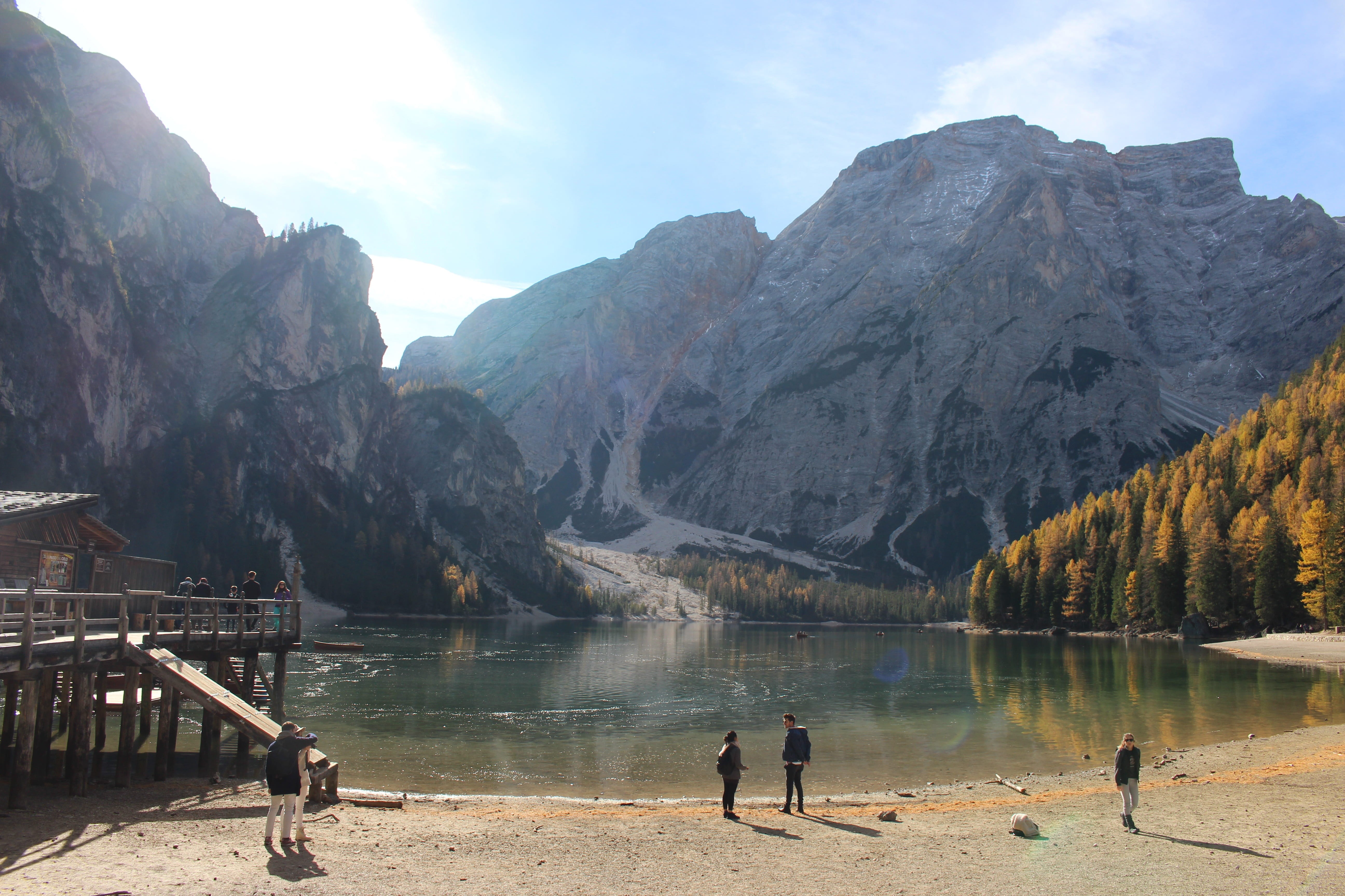 south tyrol, lake, tranquility, water, waters, tranquil scene, leisure activity, sky, formation, mountain, beauty in nature, real people, nature, scenics - nature, HD Wallpaper