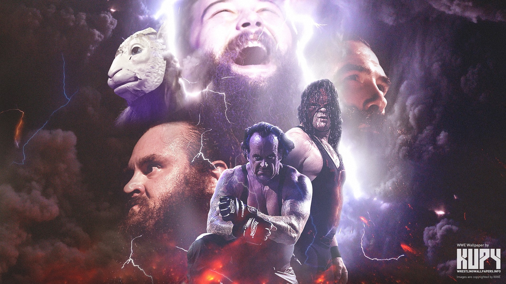 arts culture and entertainment, music, adult, wwe bray wyatt luke harper erick rowan the undertaker kane wwe braun strowman wrestling, back lit, outdoors, HD Wallpaper