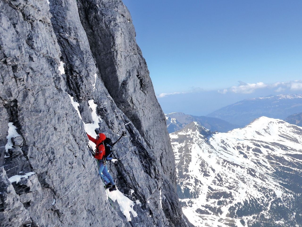 scenics - nature, day, leisure activity, activity, 720P, mountain climbing, cold temperature, non-urban scene, winter, real people, rock, formation, adventure, HD Wallpaper