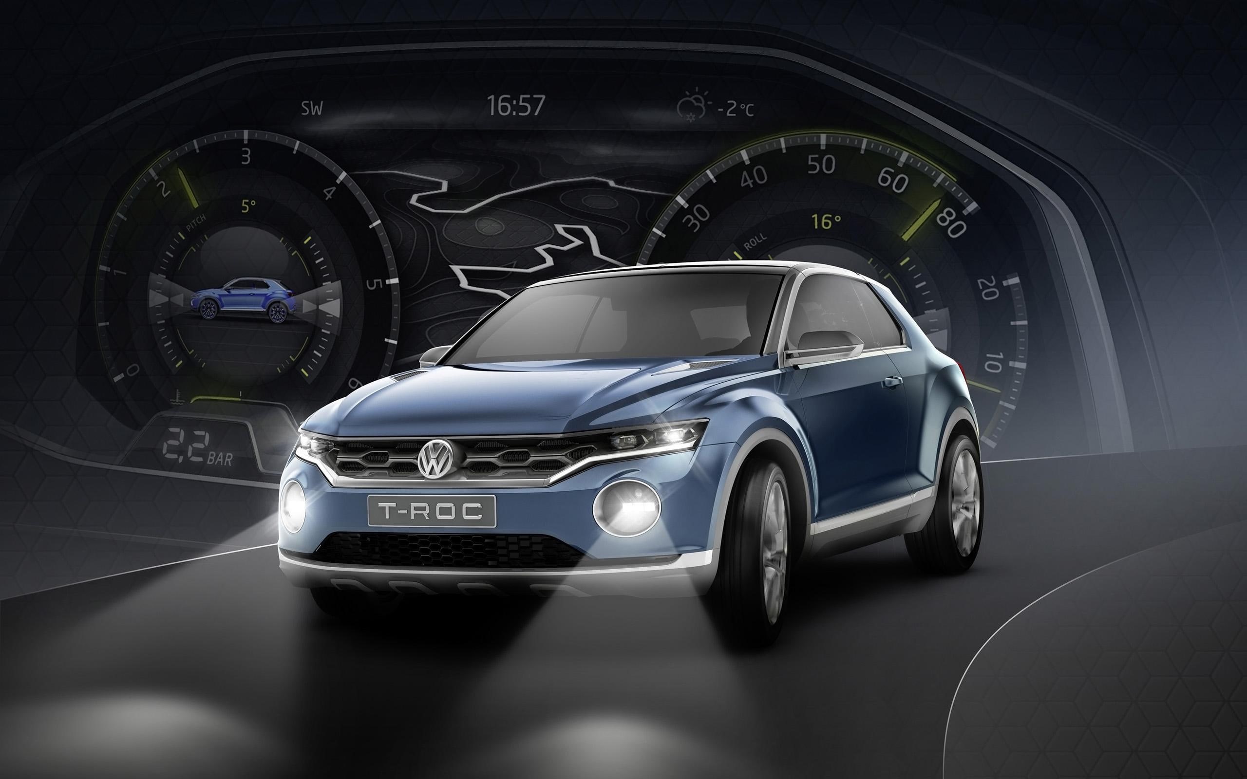 t, volkswagen, 2K, 2014, roc, blue, concept, cars, HD Wallpaper