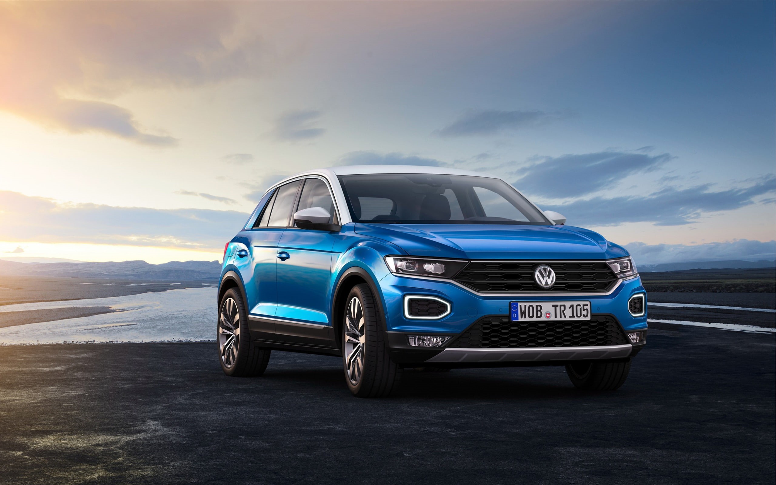 travel, environment, vintage car, blue, suv, outdoors, nature, motor vehicle, sunset, no people, luxury, land vehicle, roc, car, stationary, road trip, HD Wallpaper