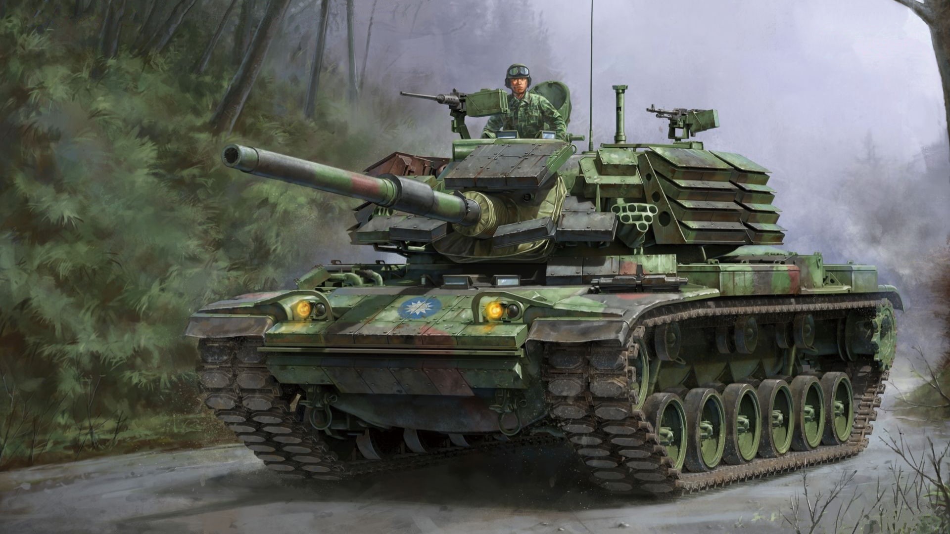 medium tank, 1080P, Brave Tiger, ROC, M48H, CM-11, with modified M48H turret, mounted on the body M60, option for Taiwan, HD Wallpaper