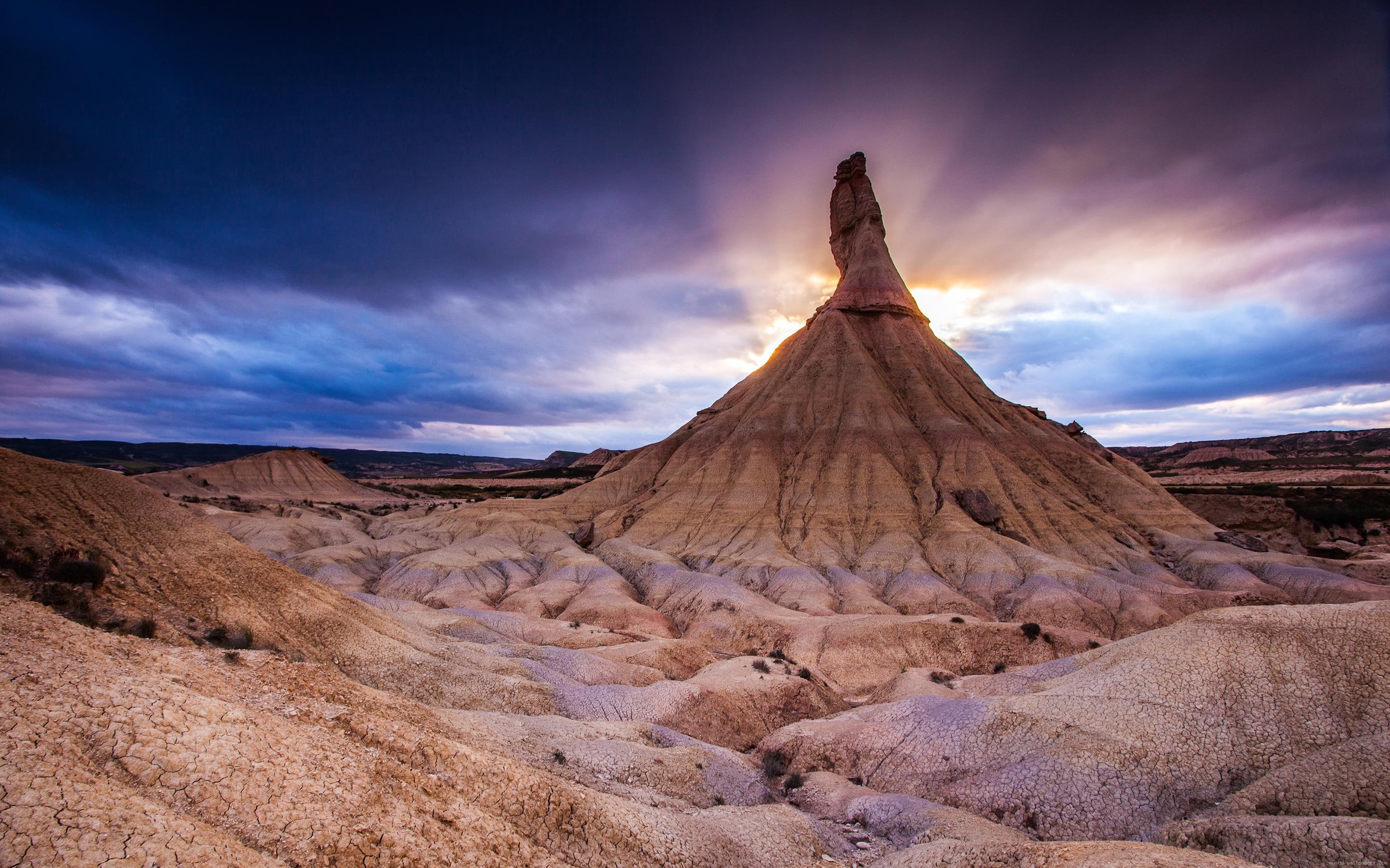 brown, sunset, 2K, sculpture, desert, light, nature, roc, HD Wallpaper