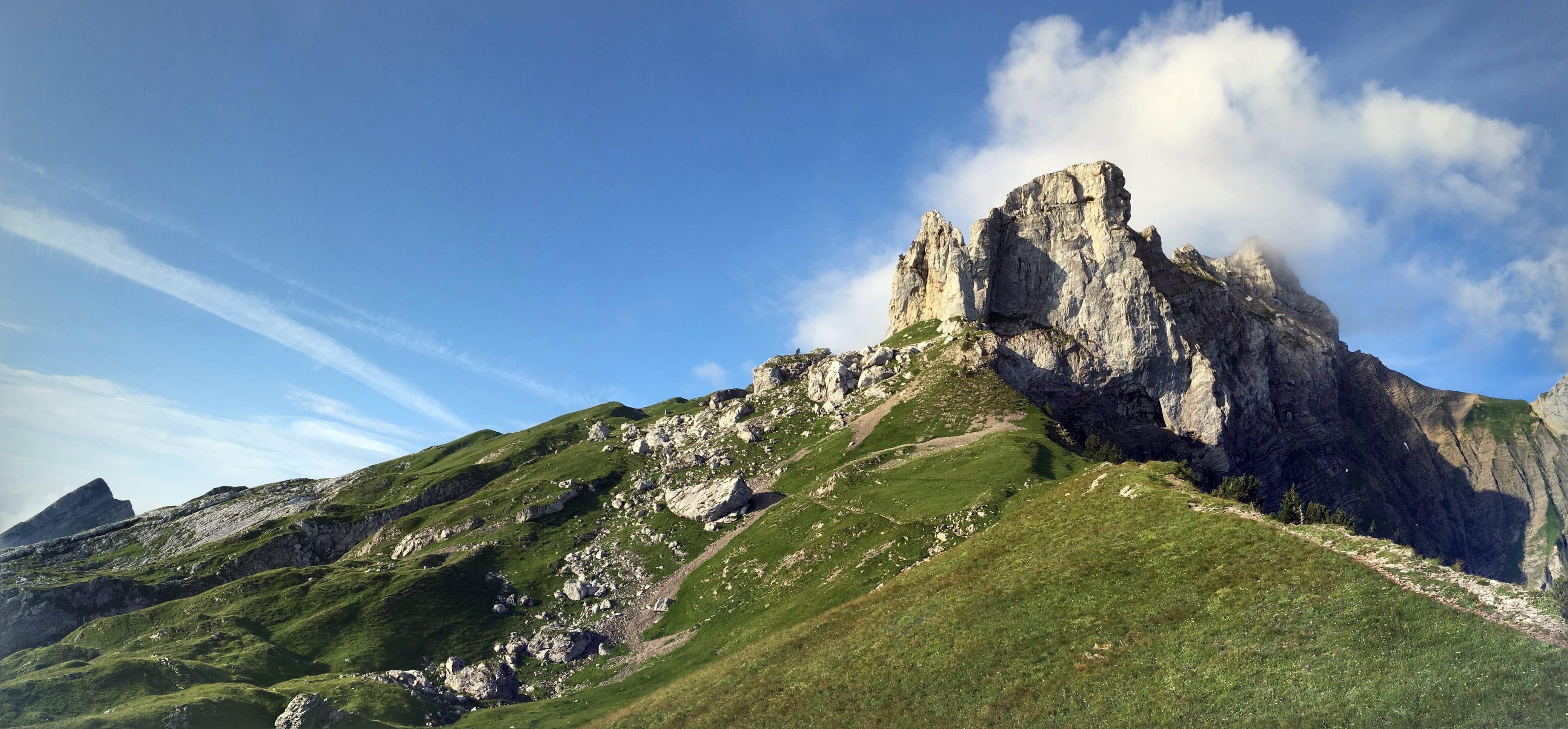 scenics - nature, alps, environment, mountain range, no people, la tournette, rock - object, beauty in nature, formation, mountain, roc, 4K, france, grass, HD Wallpaper