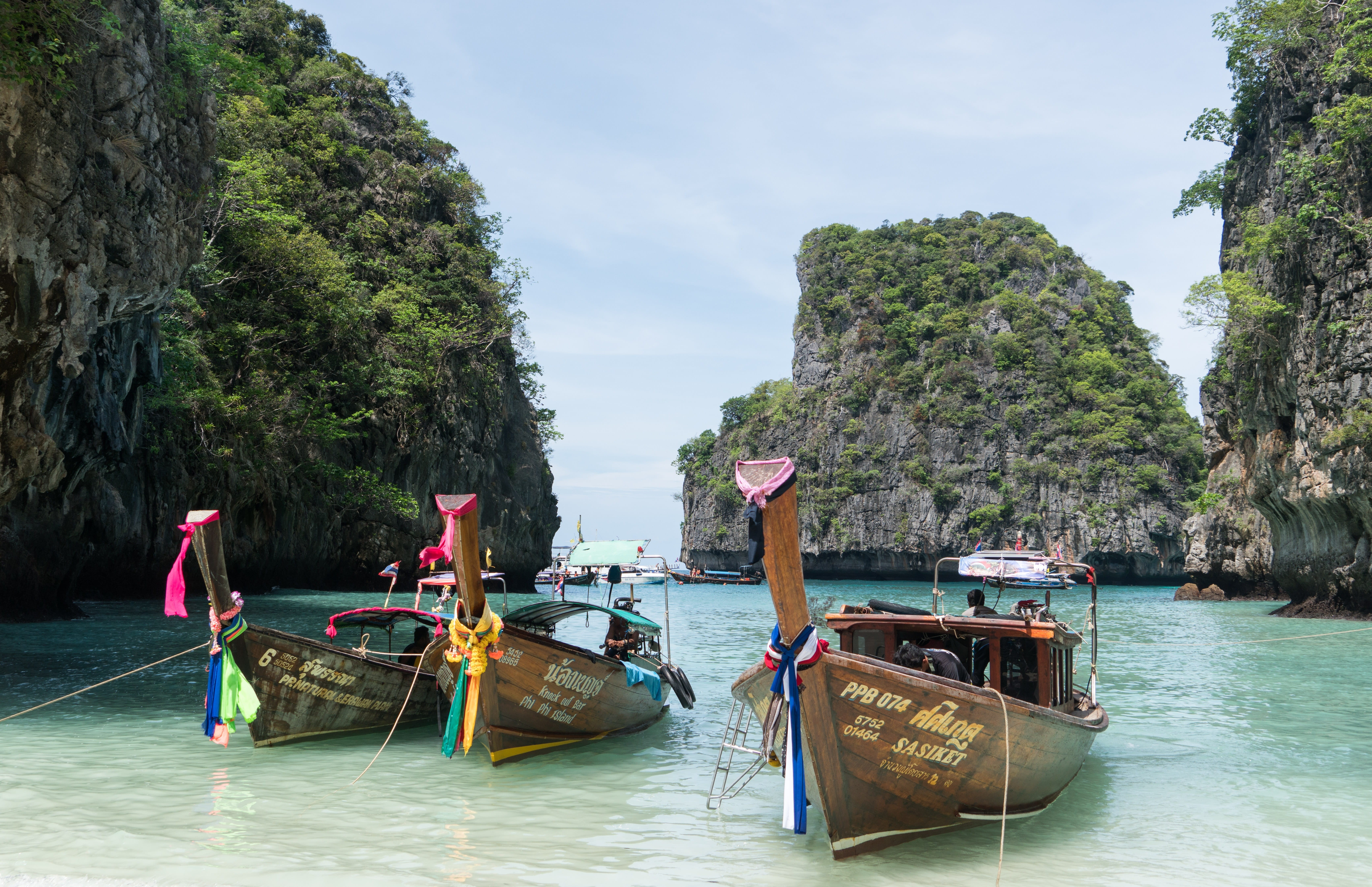 bright, Phuket, krabi, Thailand, thai, brown, andaman Sea, andaman, sea, vacations, plant, longtail Boat, cultures, summer, wooden boats, travel Locations, HD Wallpaper