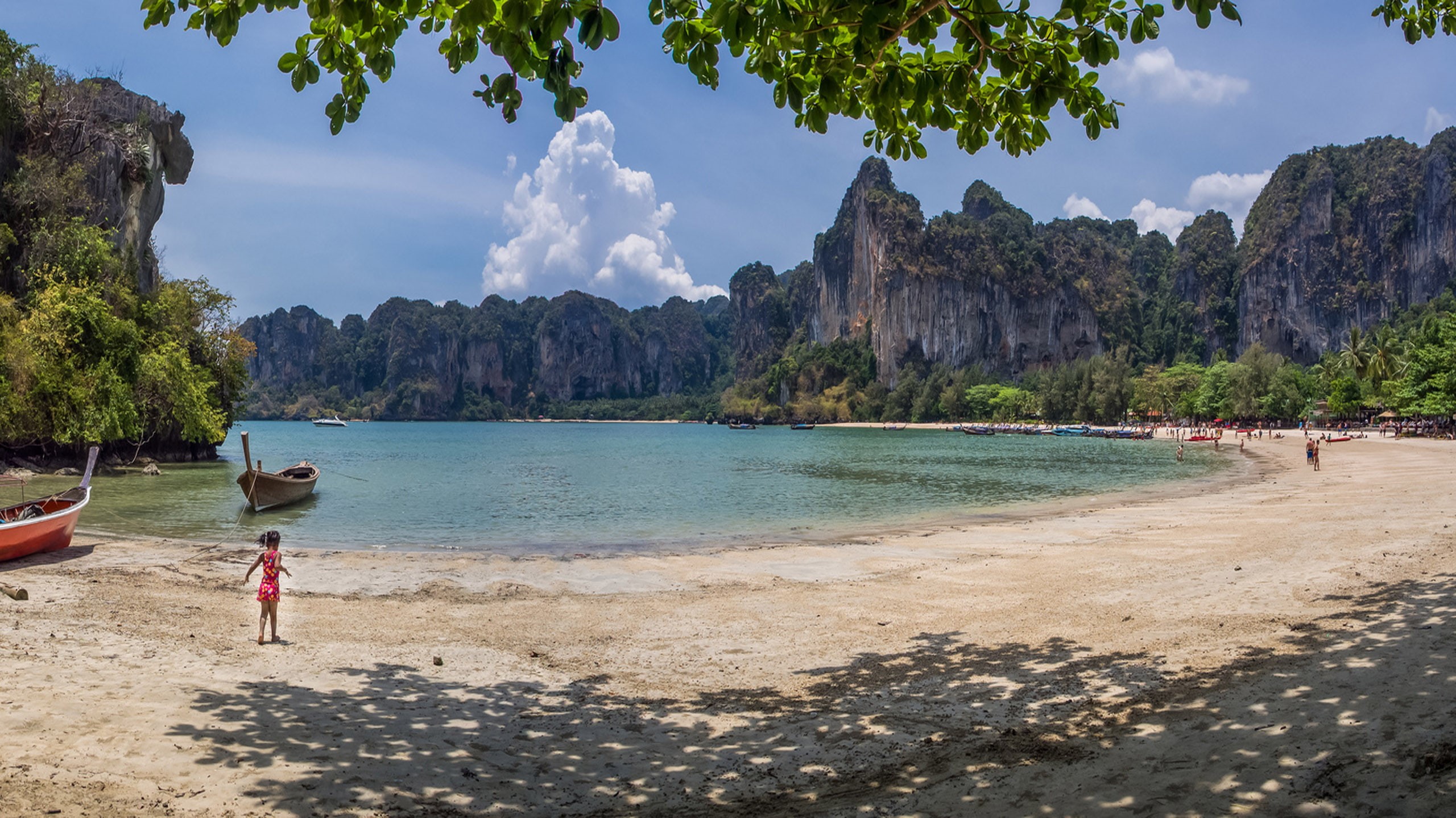 resolution, widescreen, asia, railay, thailand, beach, 2K, hd, panorama, HD Wallpaper