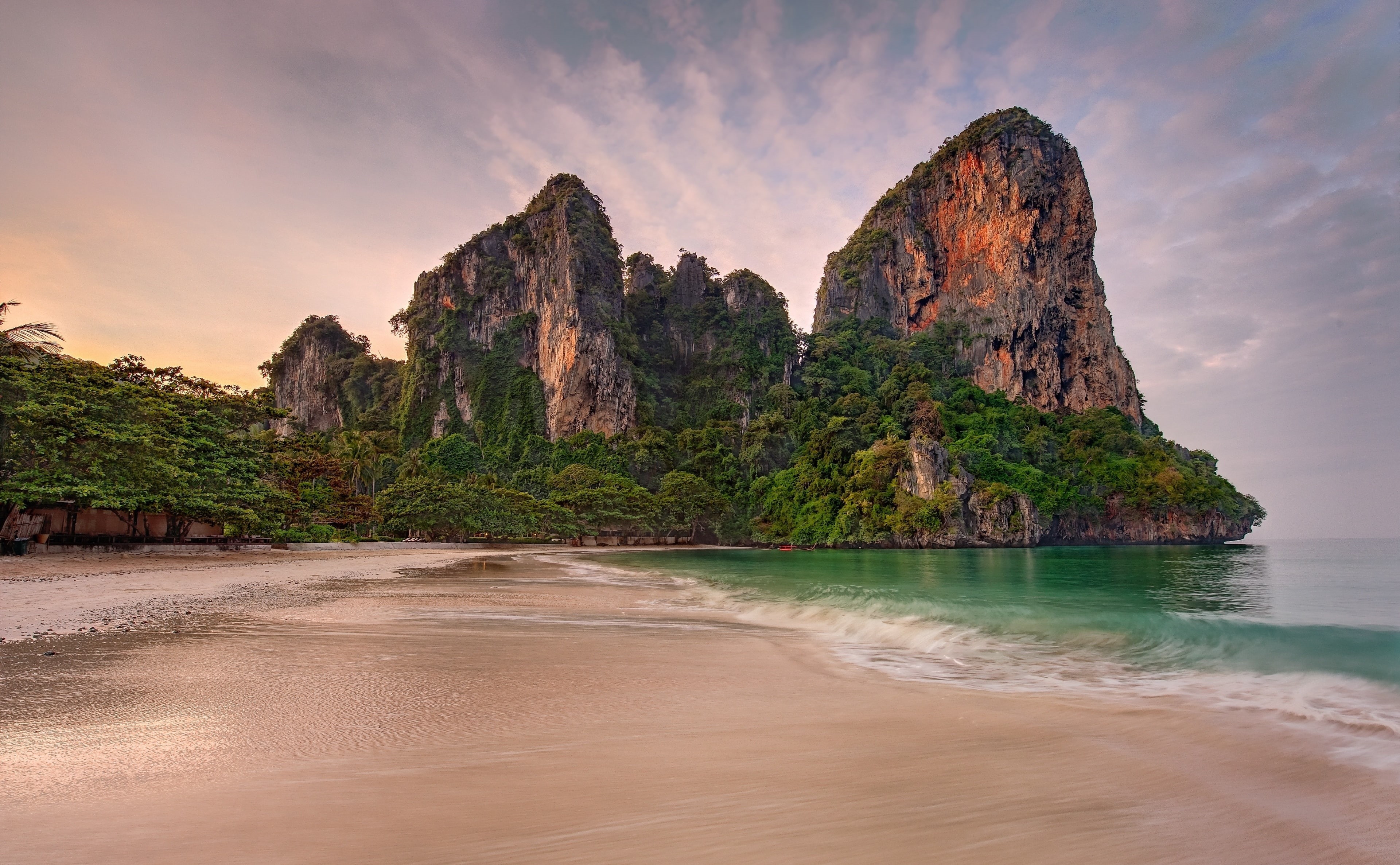 formation, Asia, bay, sky, andamansea, outdoors, Thailand, nature, beach, southeastasia, scenics - nature, beauty in nature, rock formation, 4K, railay, HD Wallpaper