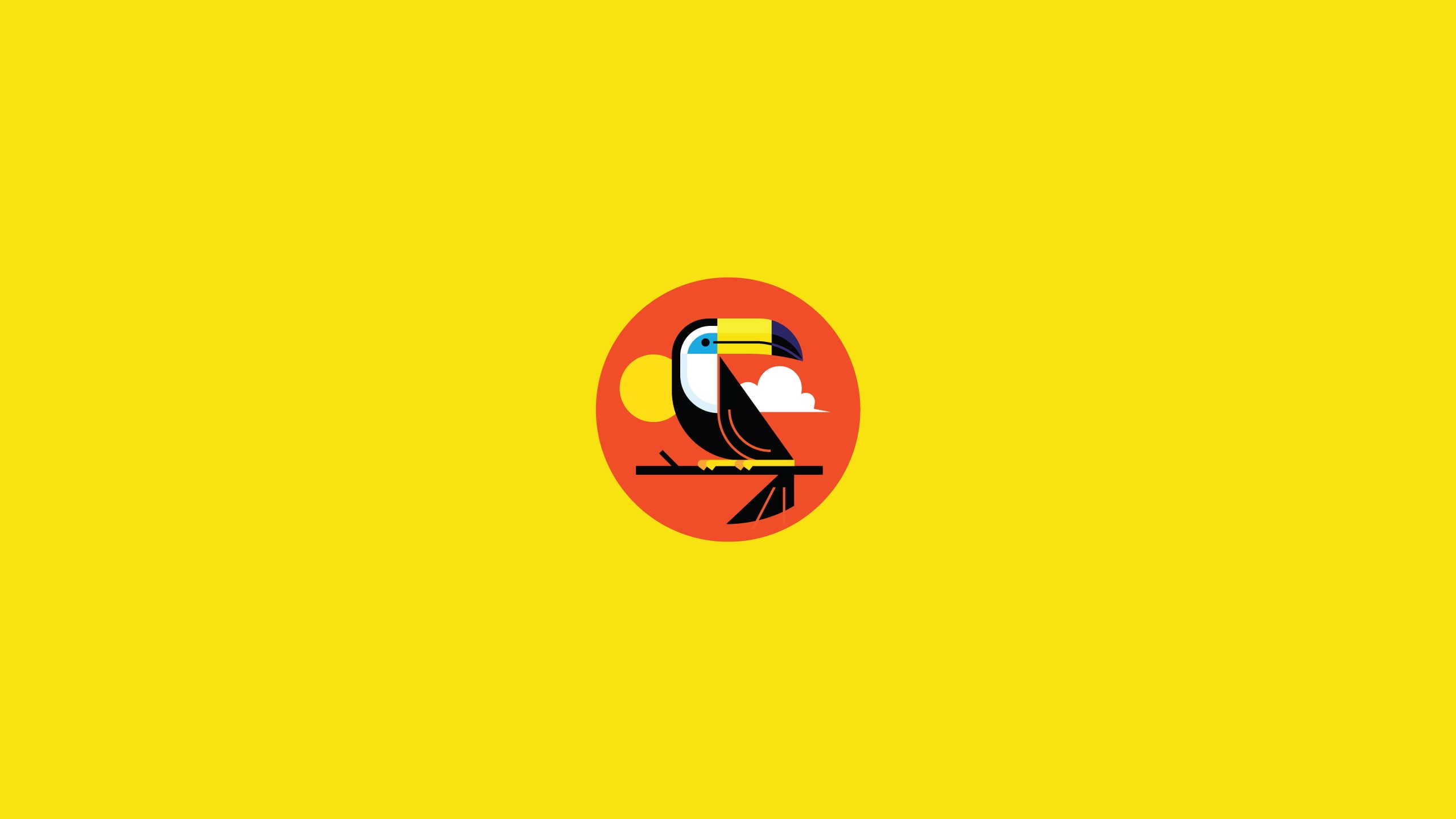 red, yellow, illustration, toucans, 2K, birds, HD Wallpaper