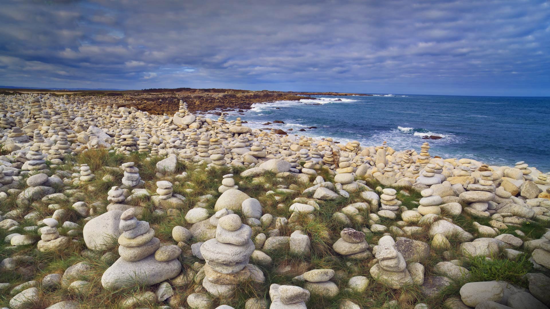 Brittany, France, armor, d, Cotes dArmor, pink granite coast, sea, beach, cotes, stones, 1080P, HD Wallpaper