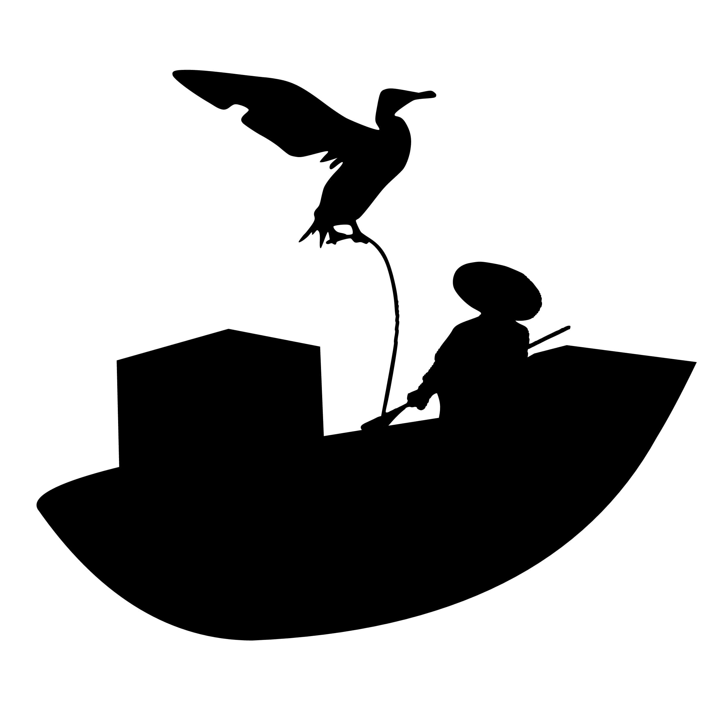 studio shot, river, cut out, man, stick, cormorant, bird, white background, boat, clothing, full length, villager, working, silhouette, one person, 1080P, Phone HD Wallpaper