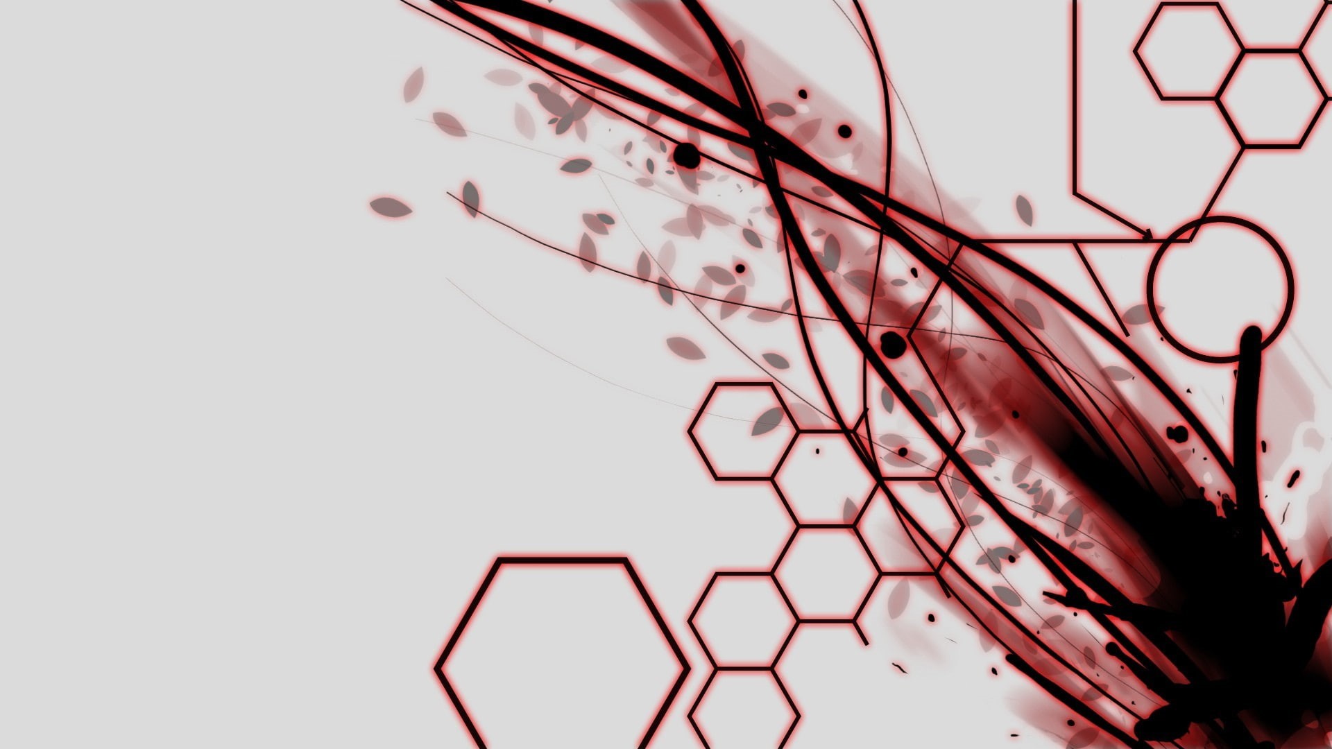 hexagon, abstract, 1080P, simple background, streaks, HD Wallpaper