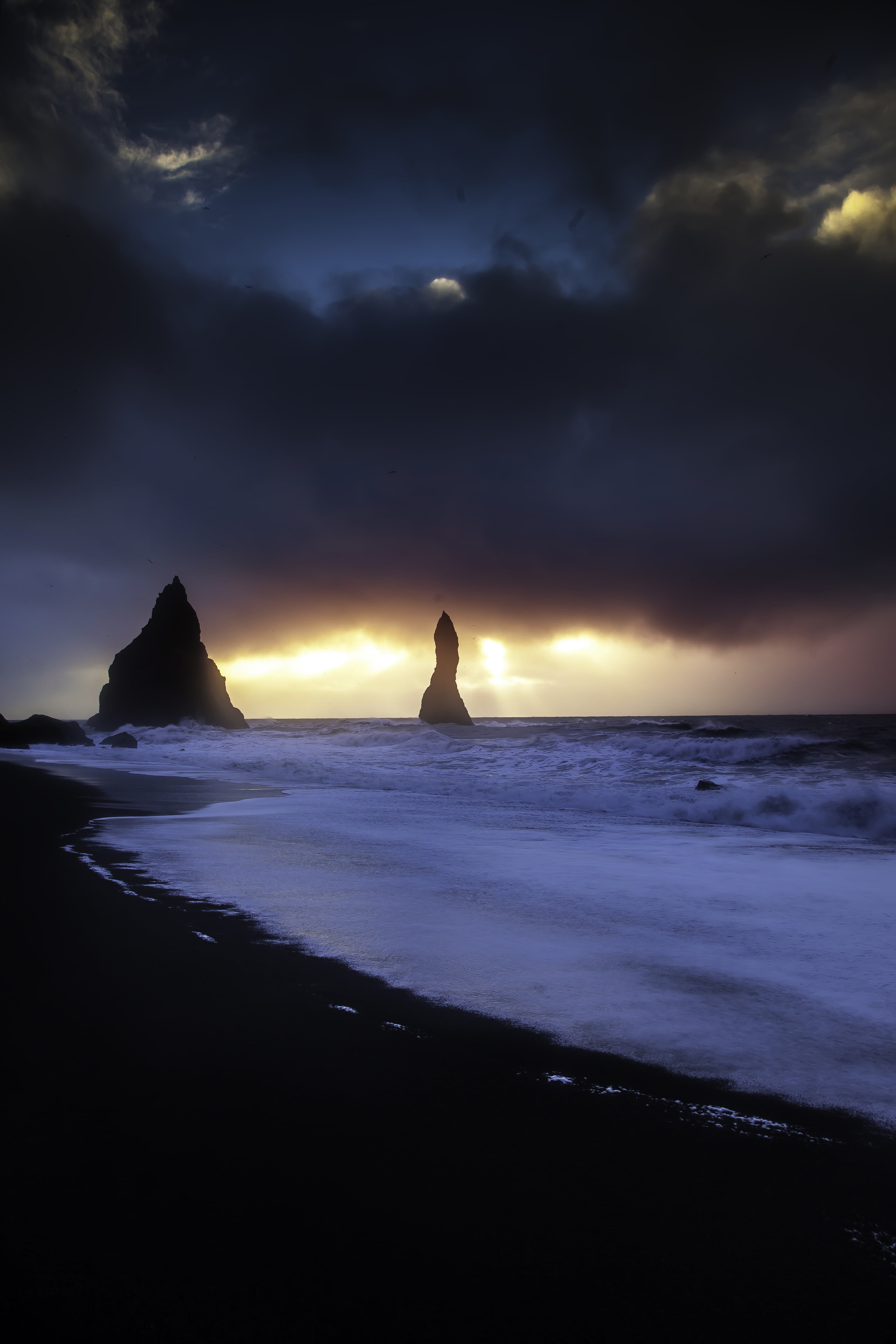 scenics, coastline, horizon over water, scenics - nature, sea-stack, europe, south, ocean, 5K, dramatic sky, sunset, coast, tranquility, tourism, no people, Phone HD Wallpaper