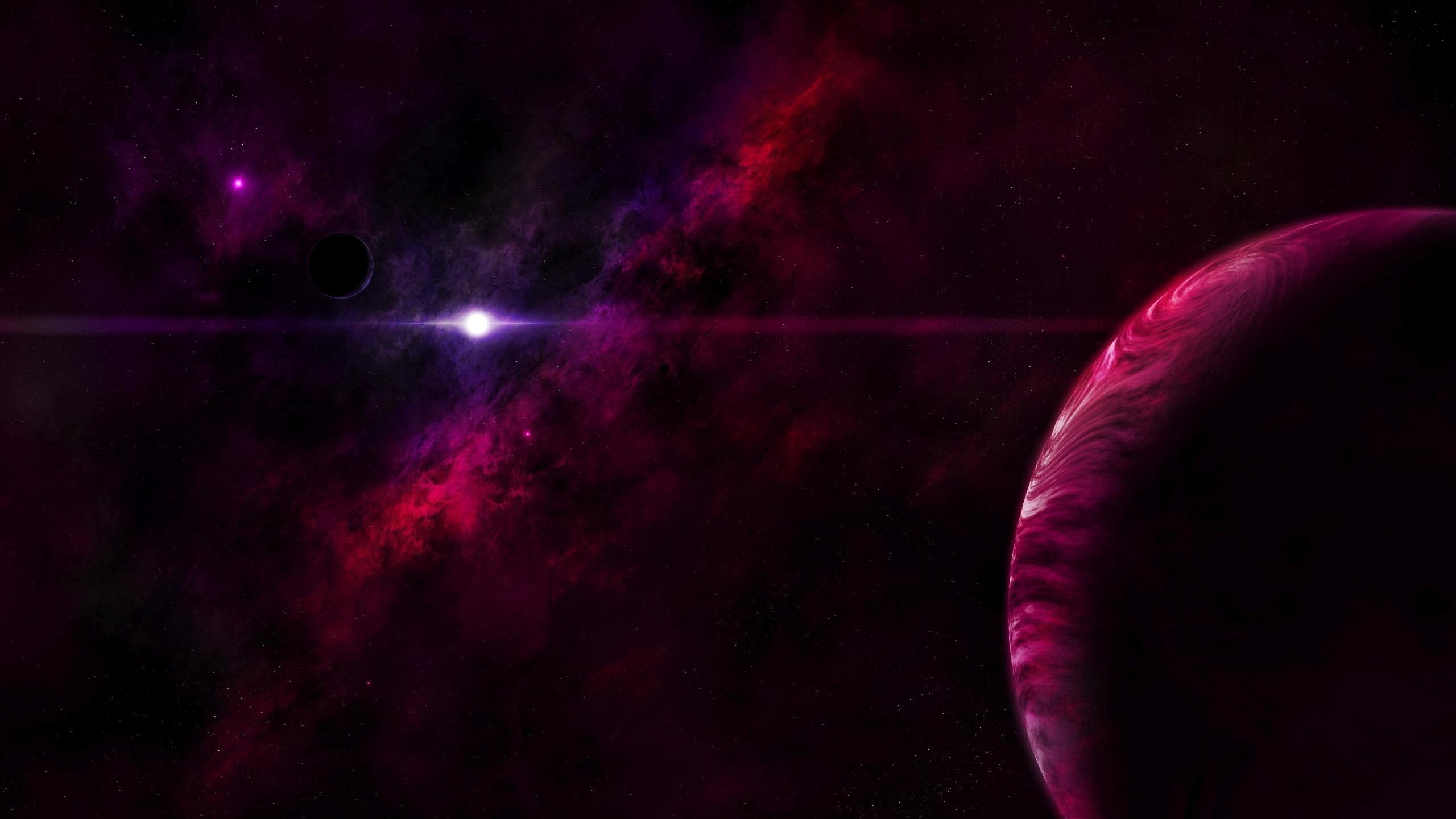 planets, planet, space, star, red, 2560x1440, shiny, galaxy, 2K, HD Wallpaper