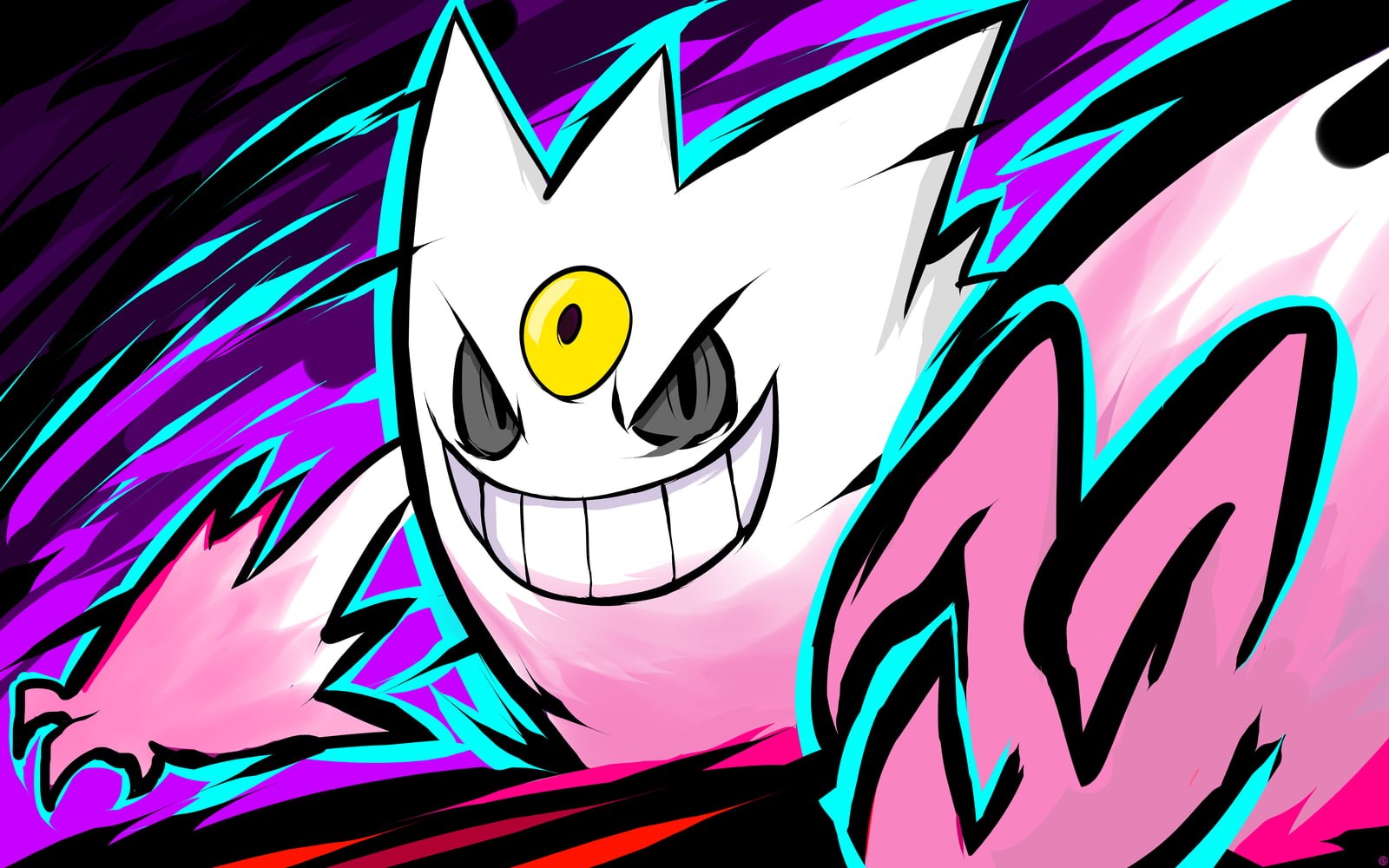 Shiny Mega Gengar, Pokémon, 720P, ishmam, Gengar, HD Wallpaper