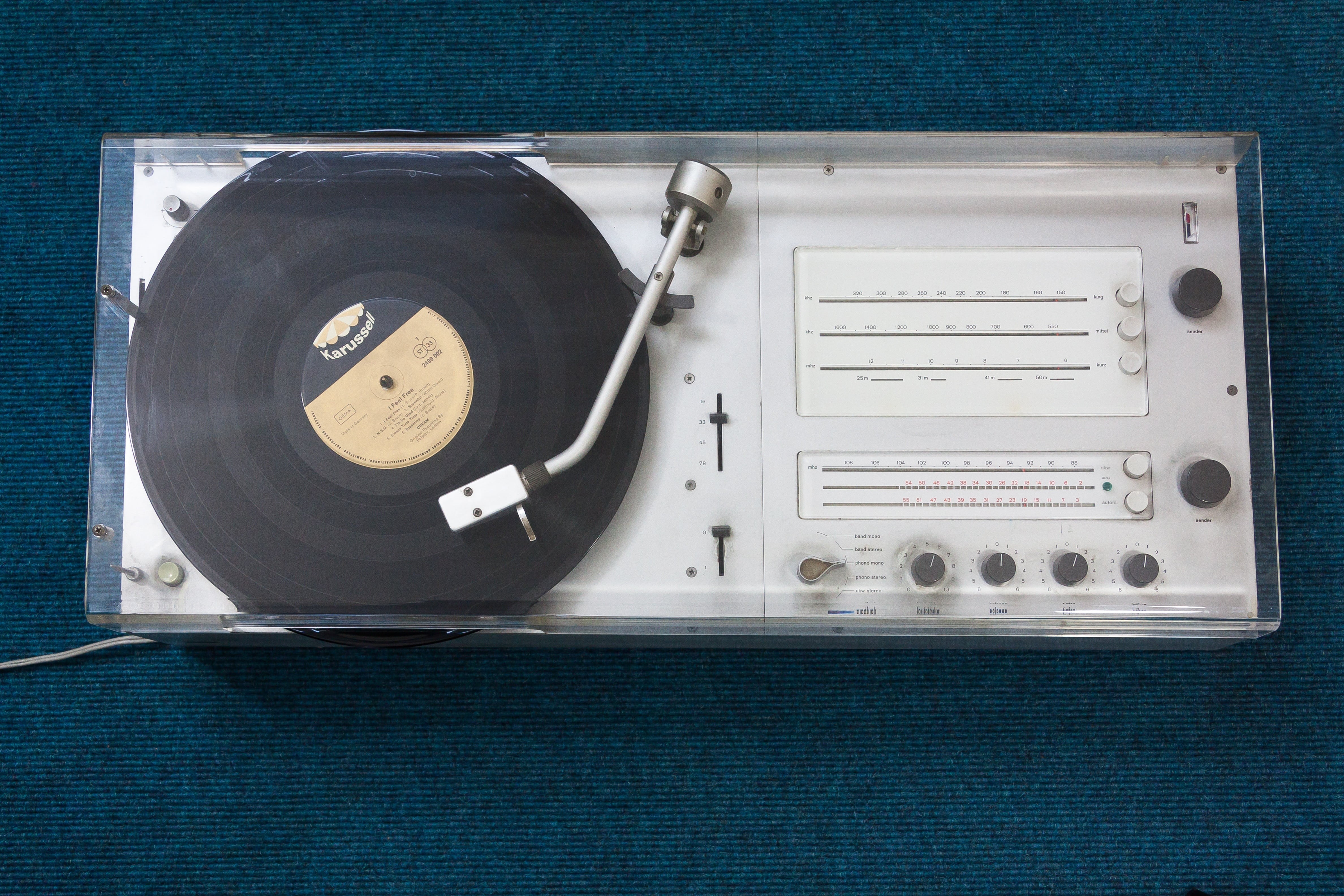 antique, 1962, audio equipment, day, dieter rams, black, audio, photography, turntable, equipment, close-up, retro styled, blue, ulm, no people, cream, HD Wallpaper