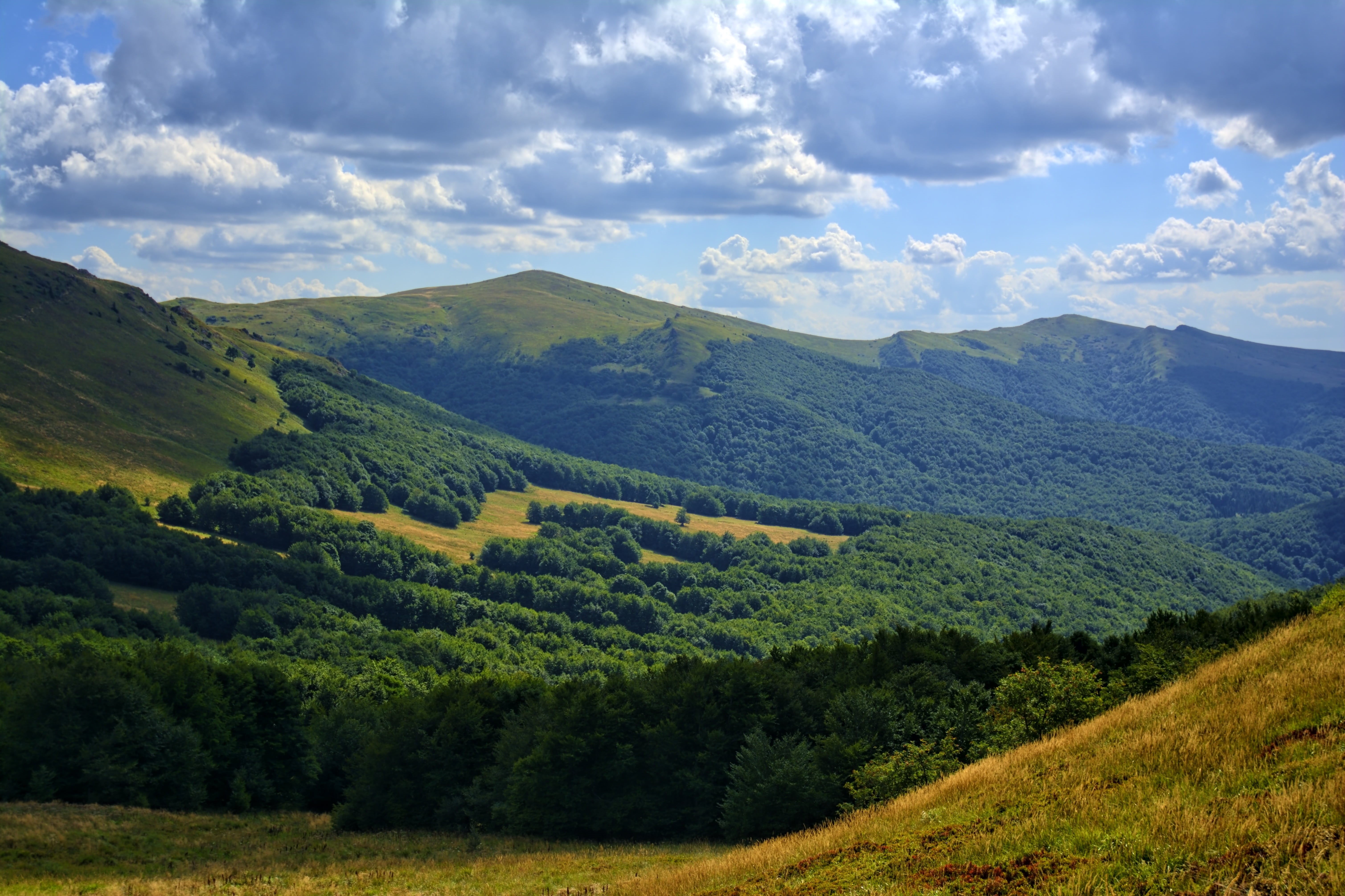 the silence, view, travel, rolling landscape, green, the horizon, scenics - nature, outdoors, tranquility, landscape, holidays, day, blue sky, cloud - sky, HD Wallpaper