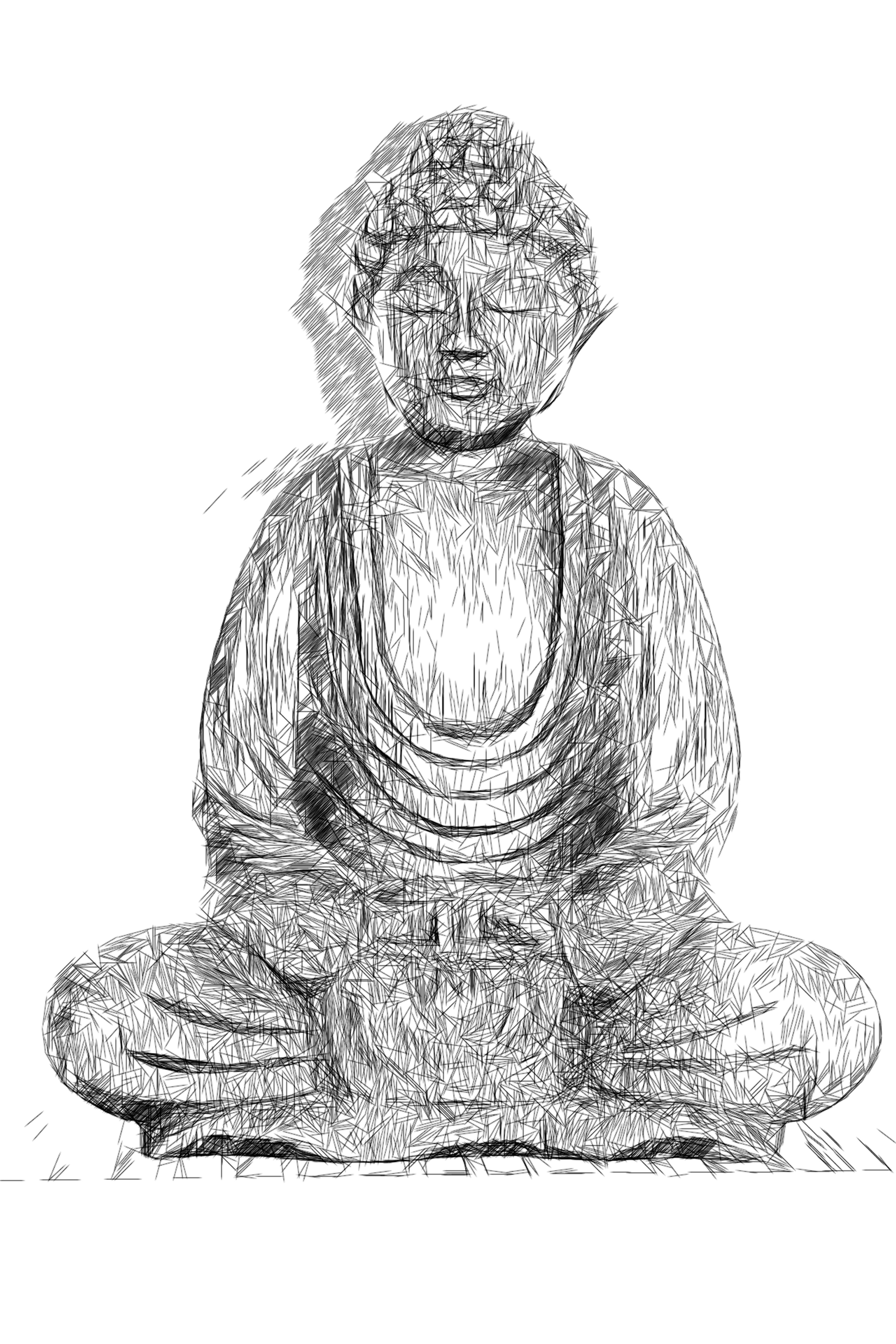 drawing, statue, buddha, spiritual, figure, representation, spiritual exercise, religion, rest, holzfigur, art, still life, history, art and craft, warm, Phone HD Wallpaper