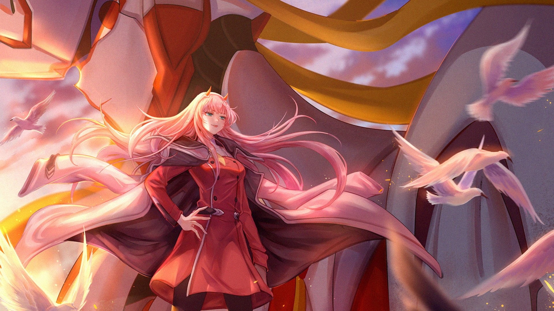 Strelizia (Darling in the FranXX), Anime, Darling in the FranXX, 1080P, Zero Two (Darling in the FranXX), HD Wallpaper