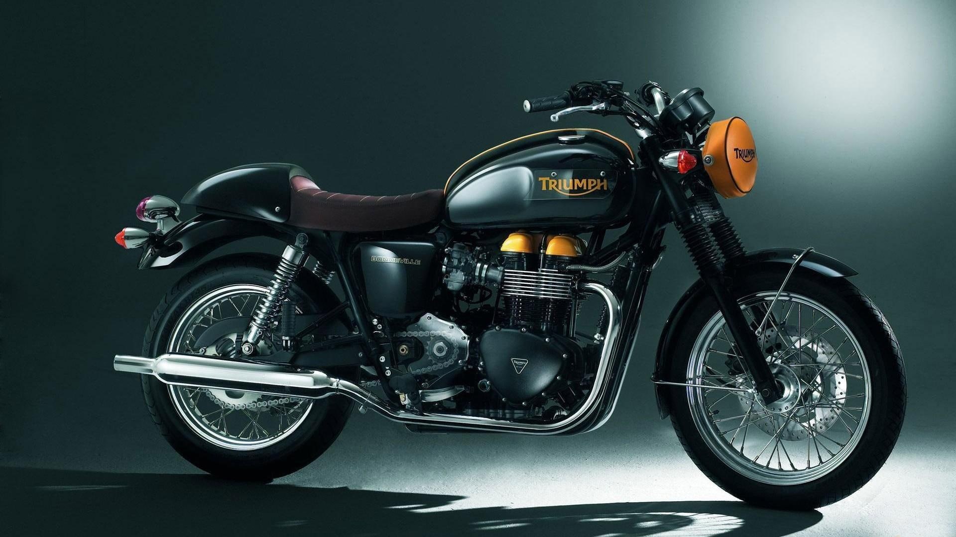 motorcycles, motorcycle, 1920x1080, black, 1080P, triumph, standard, triumph boneville, boneville, HD Wallpaper