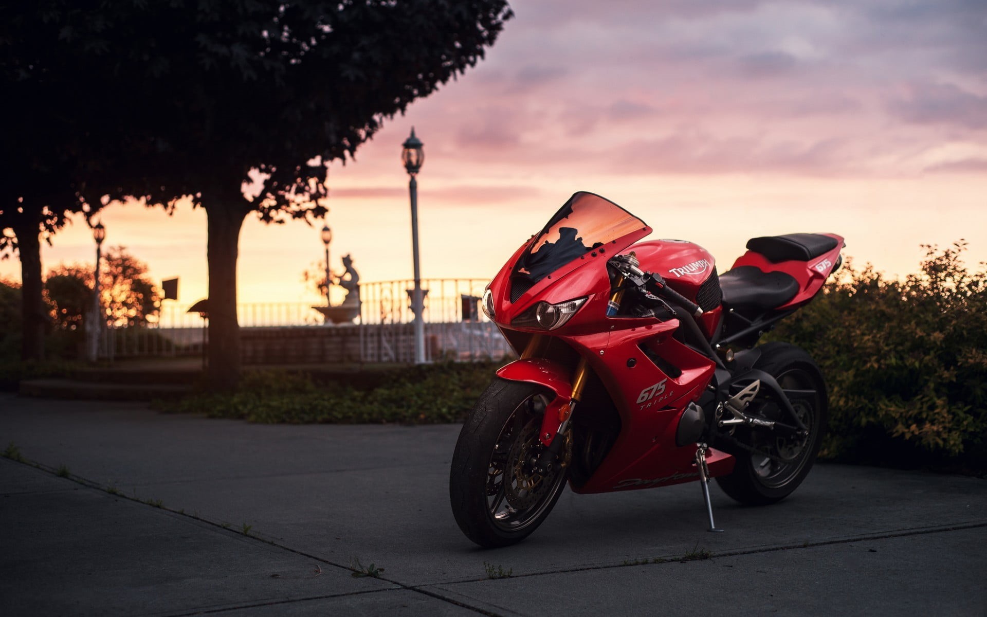 1080P, cloud - sky, sky, outdoors, focus on foreground, plant, sports, street, mode of transportation, one person, bike, motorcycle, land vehicle, tree, HD Wallpaper