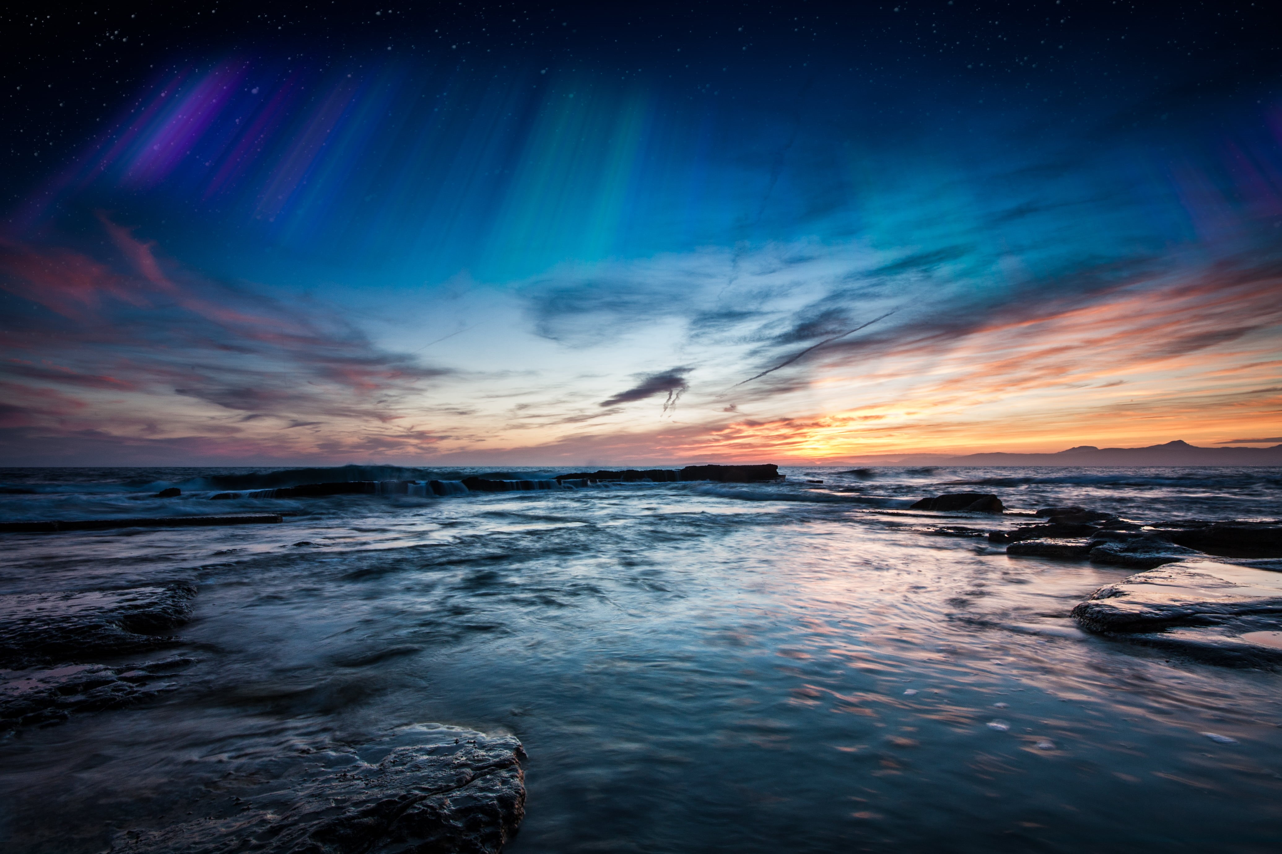 angle, hour, Canon  450D, long Exposure, scenics, seascape, Majorca, Photoshop, nature, night, sky, 4K, beauty In Nature, wide, mallorca, coastline, 20mm, HD Wallpaper