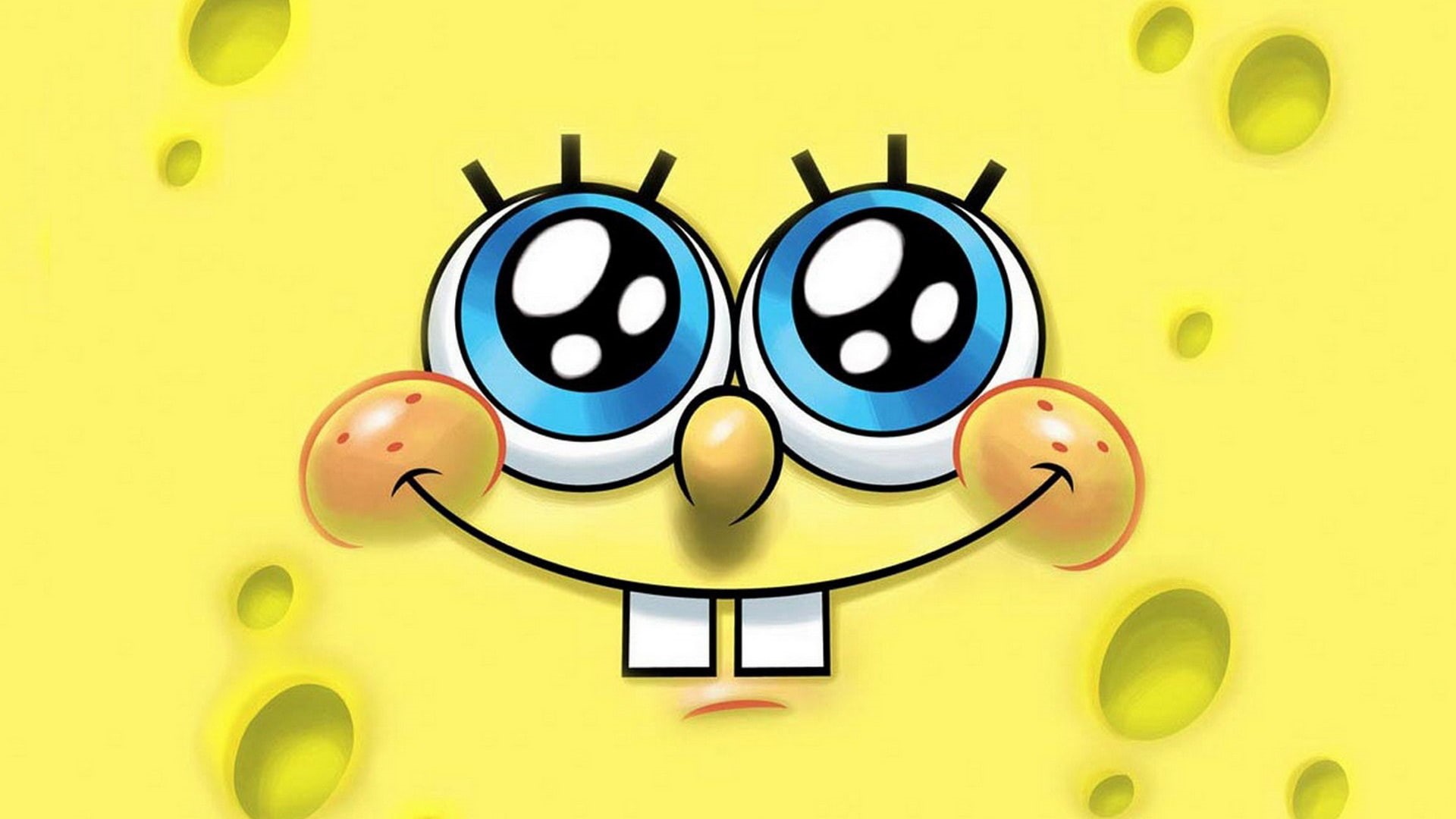 1080P, tooth, eyes, small, spongebob, yellow, cartoon, HD Wallpaper