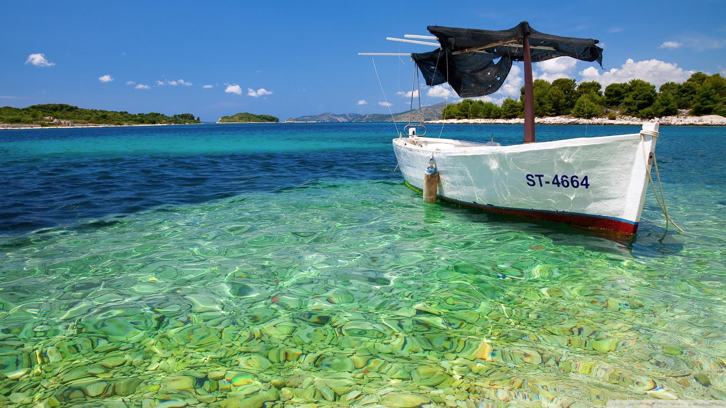 boat, white, 1080P, water, small, fishermen, st, sea, beach, HD Wallpaper