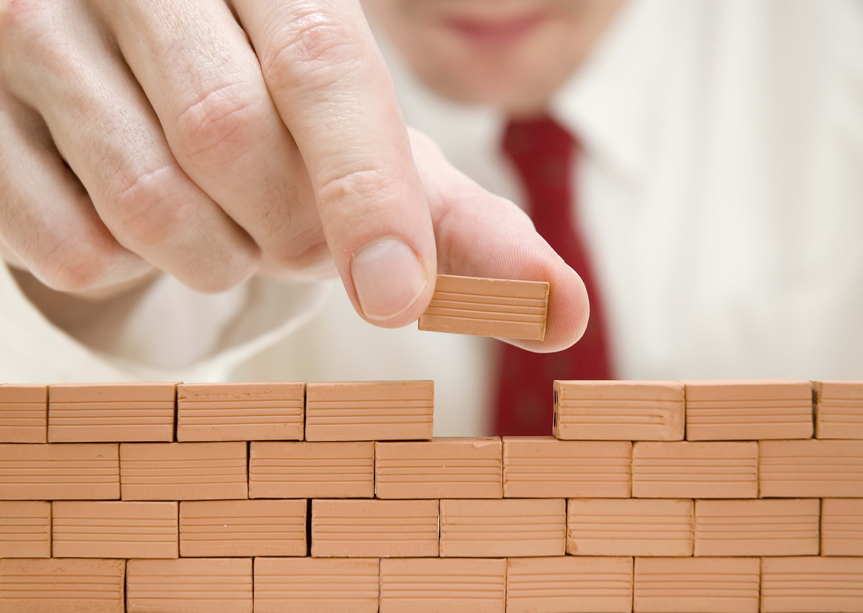 stack, adult, occupation, business, 2K, clay, brick, males, wall, one person, finger, front view, toy block, indoors, hand, businessman, small, human Hand, HD Wallpaper